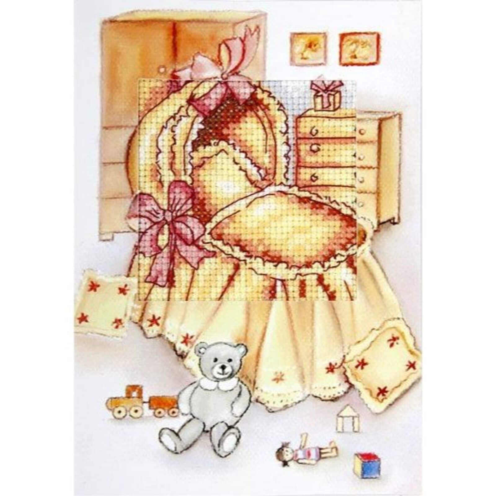 Orchidea Complete Counted Cross Stitch Kit - Greetings Card Craddle