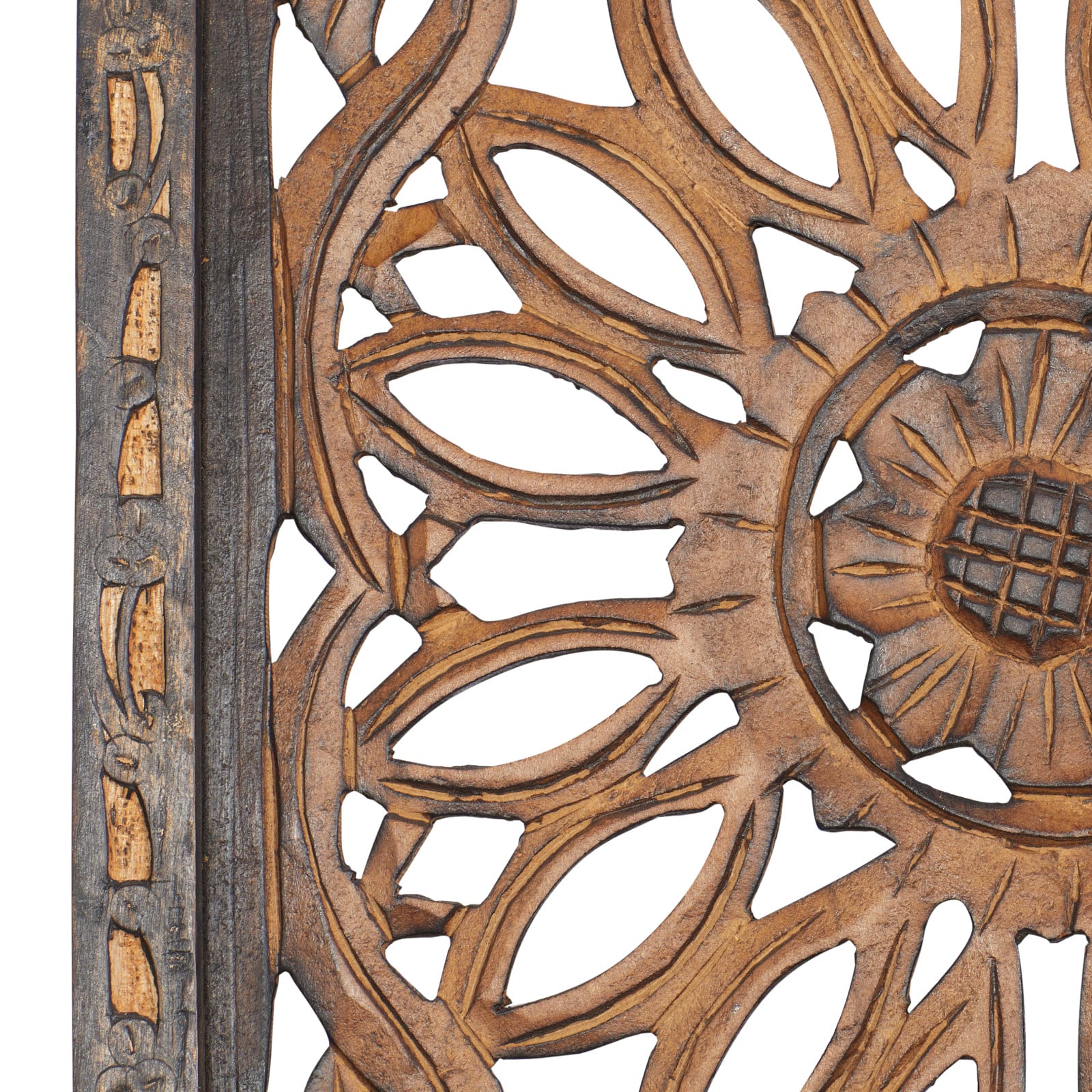 Set of 2 Brown Wood Traditional Wall Decor, 48&#x22; x 16&#x22;