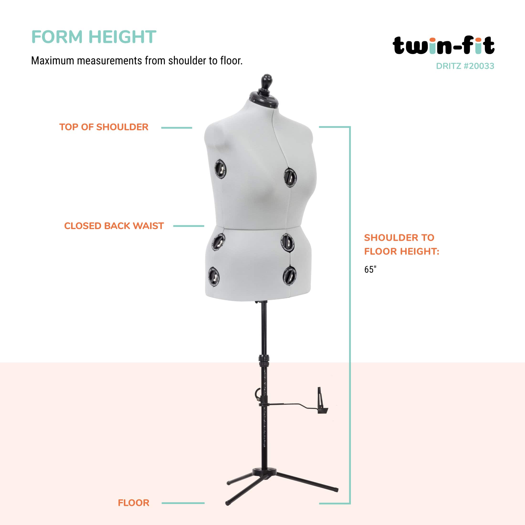 Dritz® Twin-Fit Large Dress Form with Adjustable Tri-Pod Stand