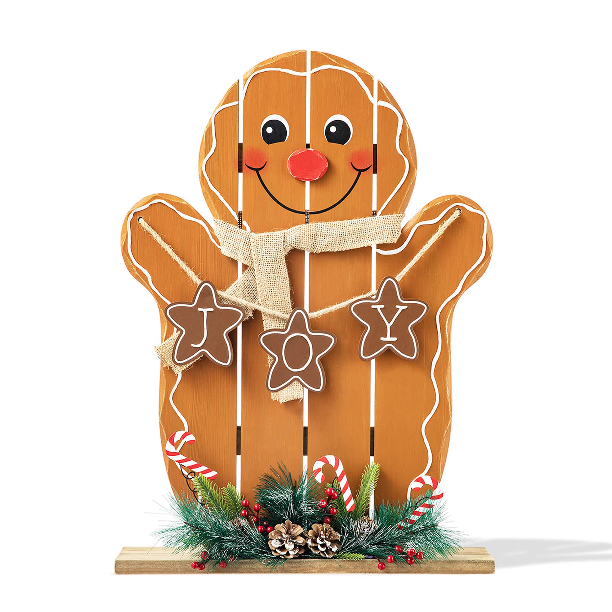 Glitzhome® 24" Wood Gingerbread Man Porch Décor