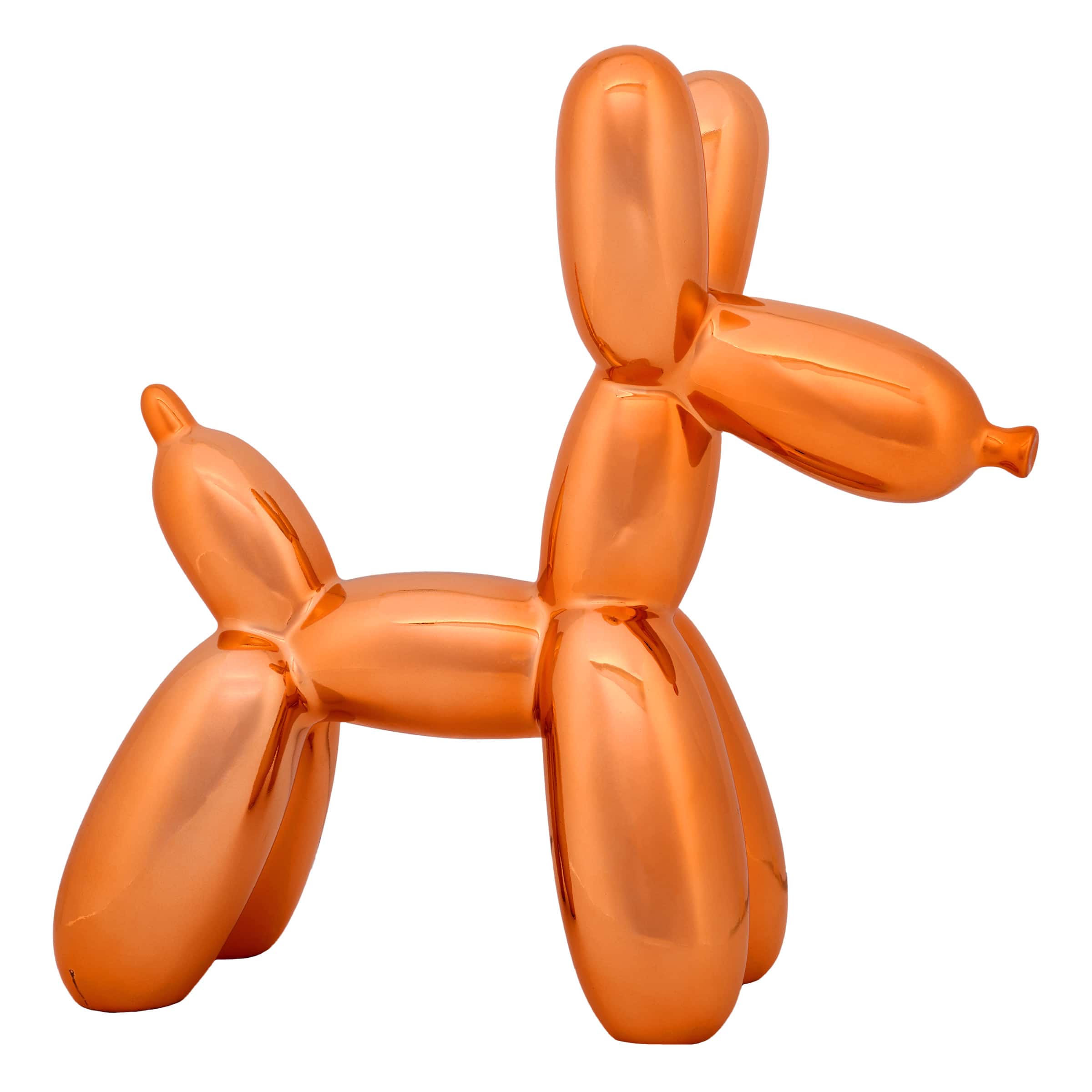 11&#x22; Electroplated Orange Balloon Dog Figurine