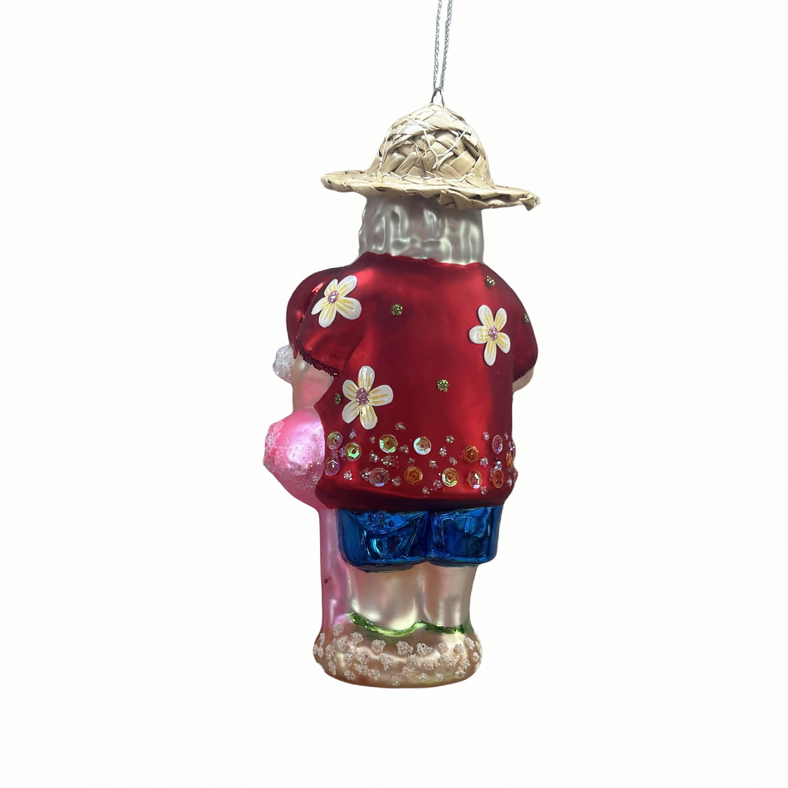 5.5&#x22; Summer Santa Glass Ornament by Ashland&#xAE;