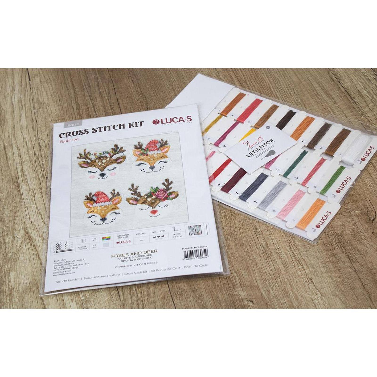 Luca-s Foxes And Deer Plastic Canvas Counted Cross Stitch Kit