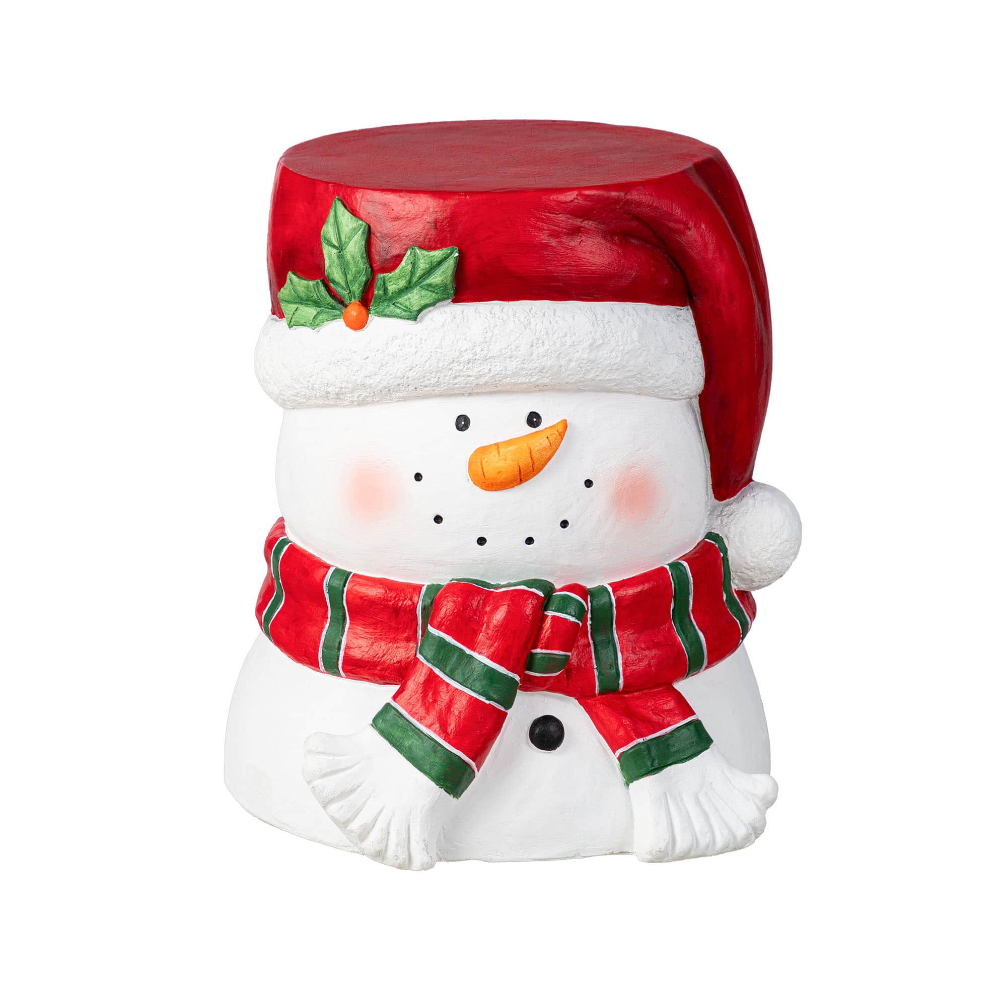 Glitzhome&#xAE; 14.25&#x22;H Christmas MGO Snowman Stool or Accent Table