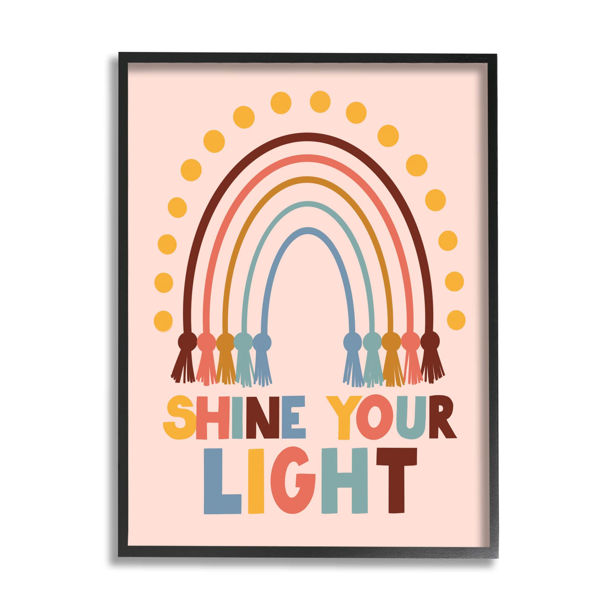 Stupell Industries Shine Your Light Hanukkah Rainbow Framed Giclee Art