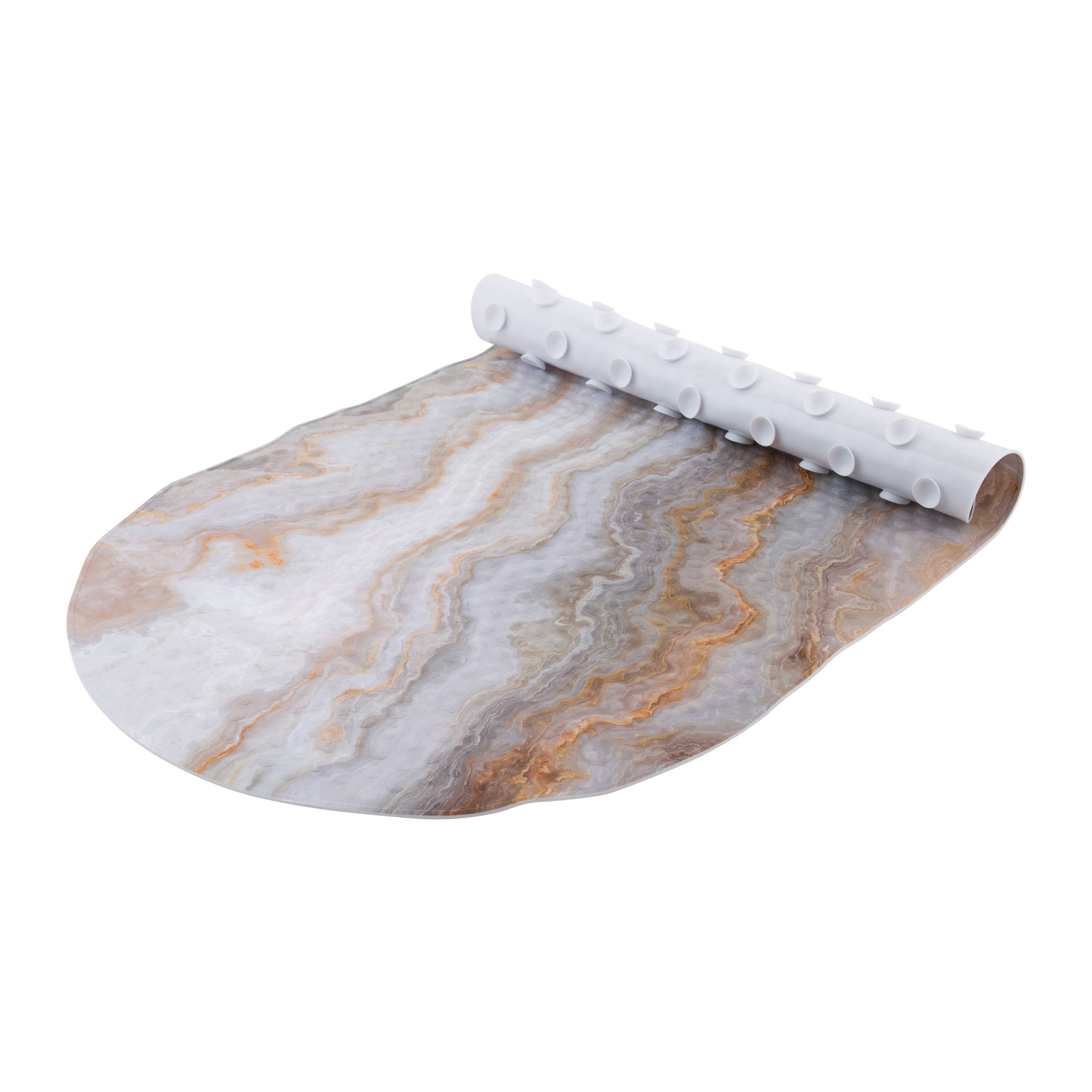 Elle D&#xE9;cor Agate Print Oval Bubble Bath Mat