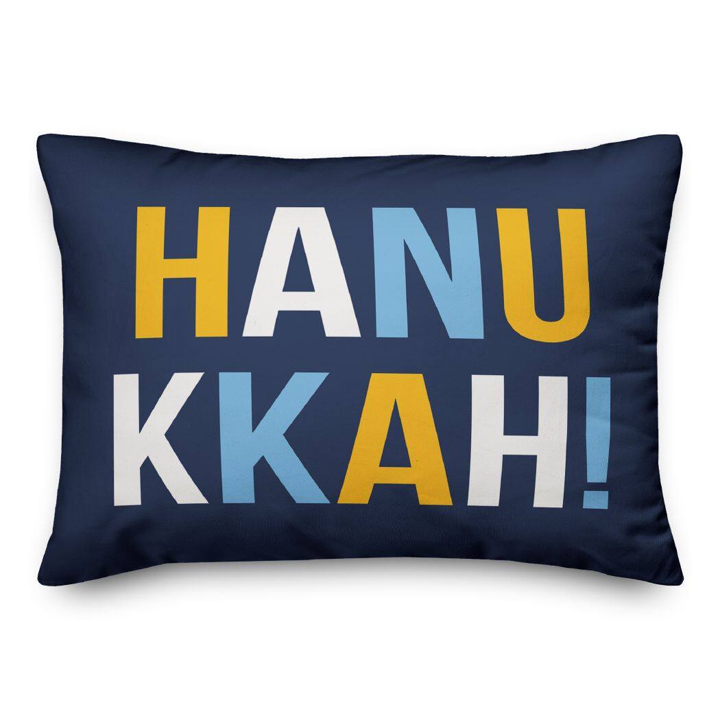 Hanukkah Bold Typography 14x20 Spun Poly Pillow