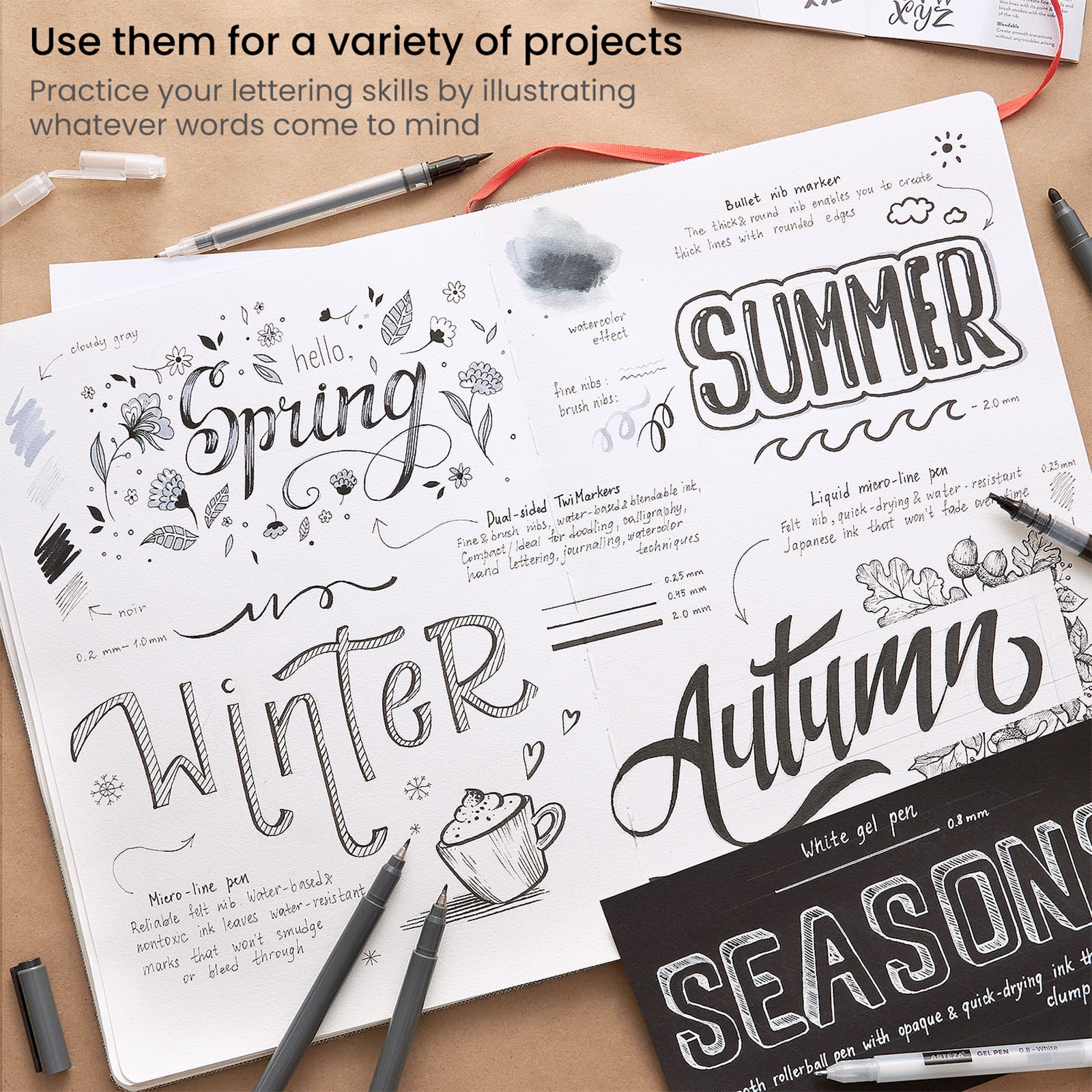 Arteza® 12-Piece Beginner Hand Lettering Set