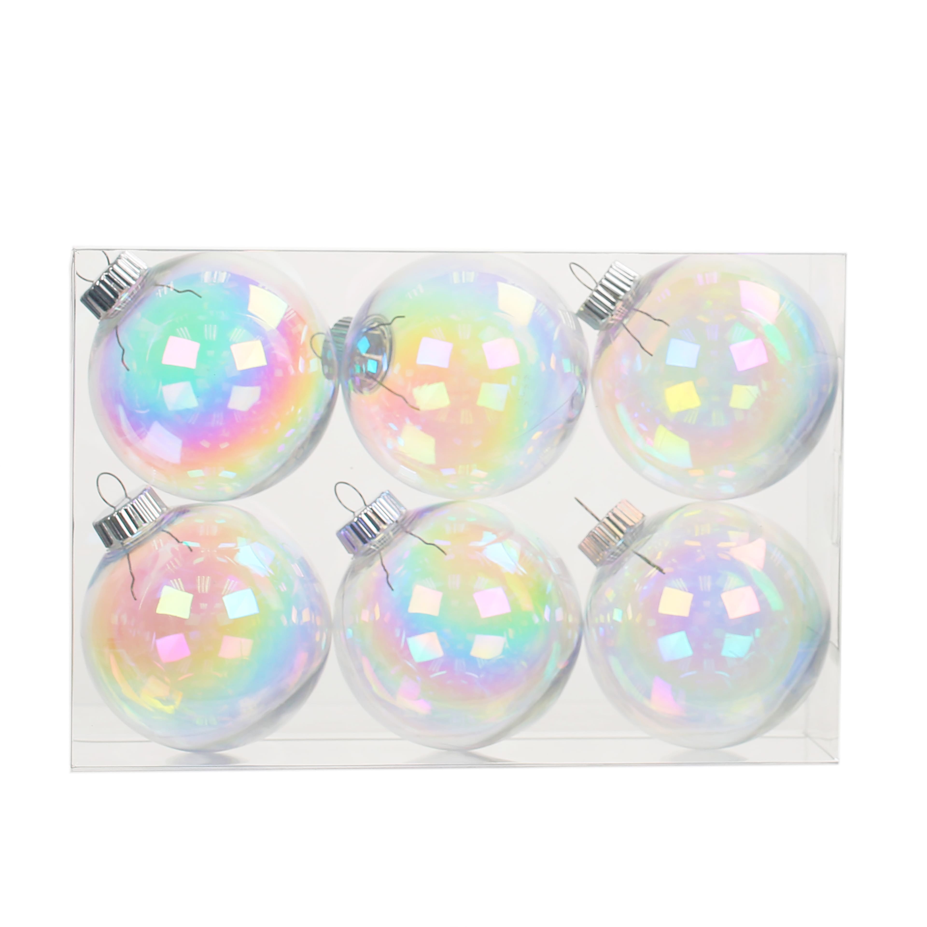 80mm Iridescent Plastic Ball Ornaments, 6ct. by Make Market&#xAE;