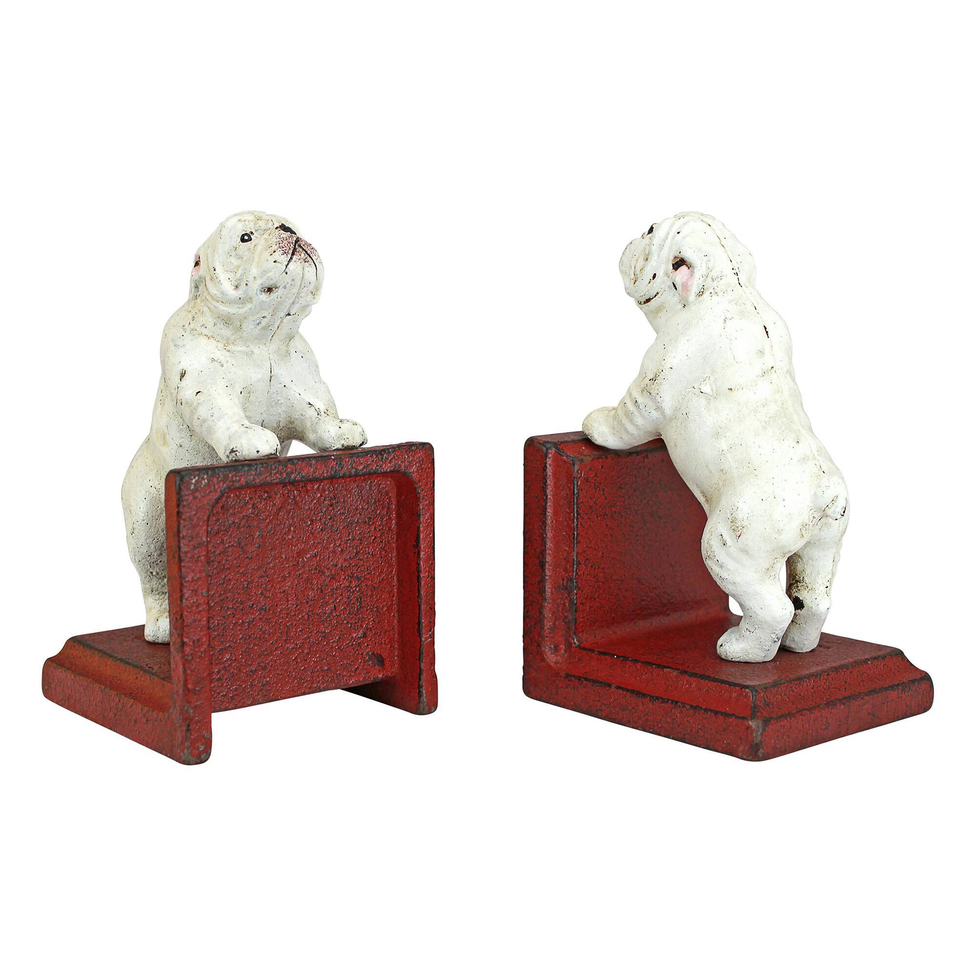 5.5&#x22; Over the Fence Bulldog Cast Iron Bookend Set