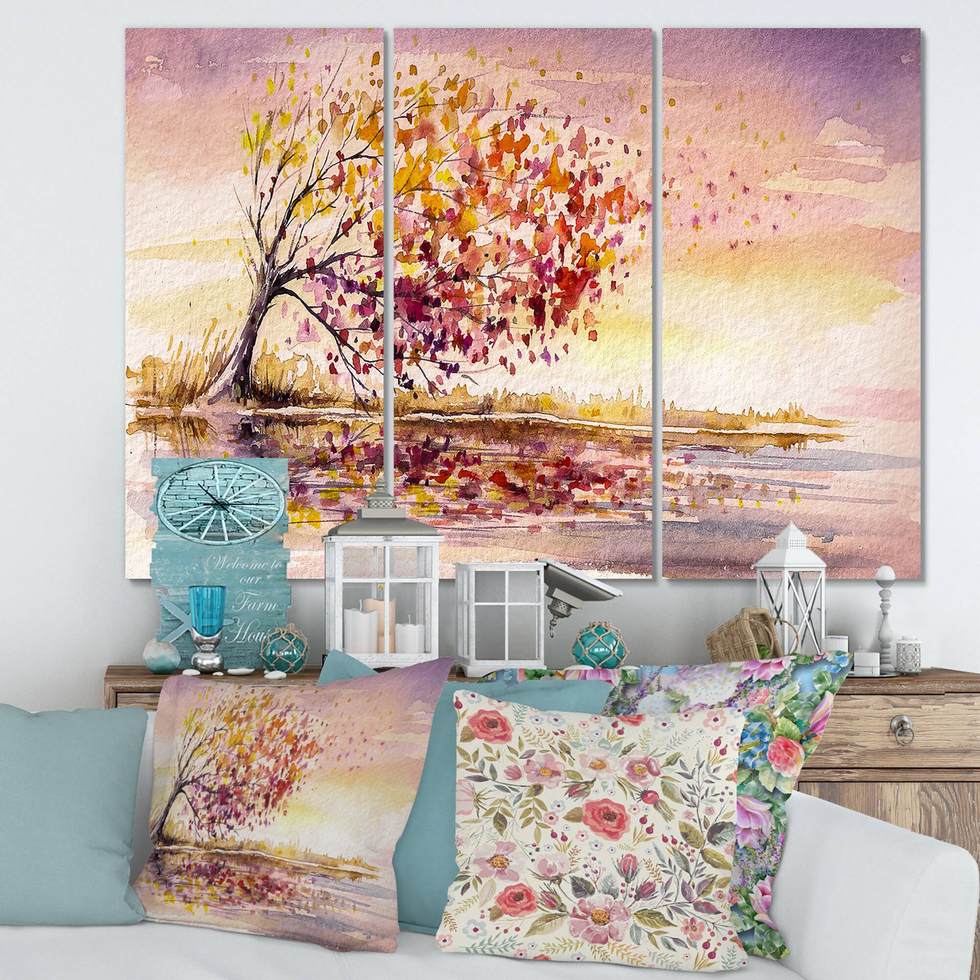 Designart - Yellow and Orange Autumn Tree