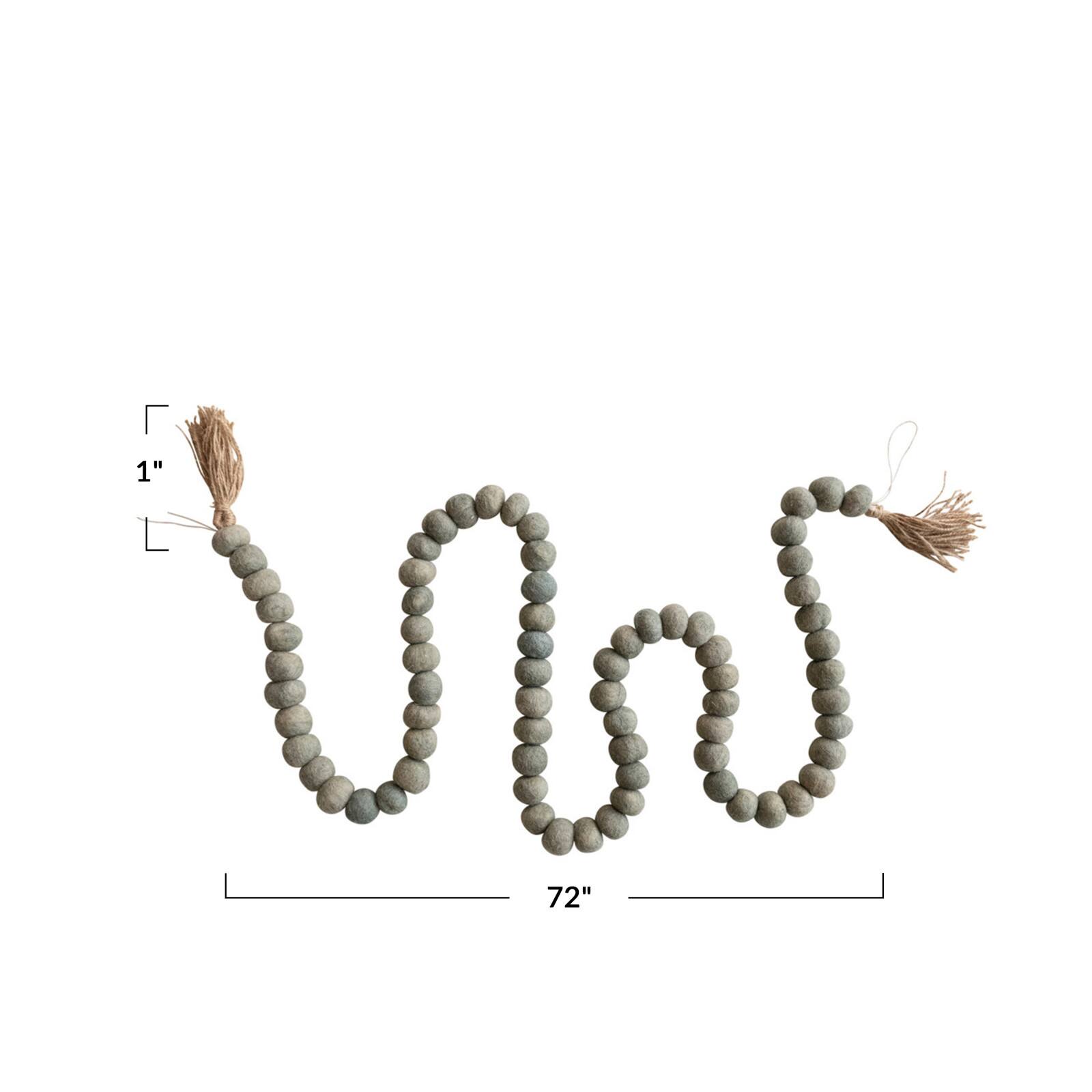 Hello Honey&#xAE; 6ft. Handmade Wool Felt Ball Garland with Jute Tassels