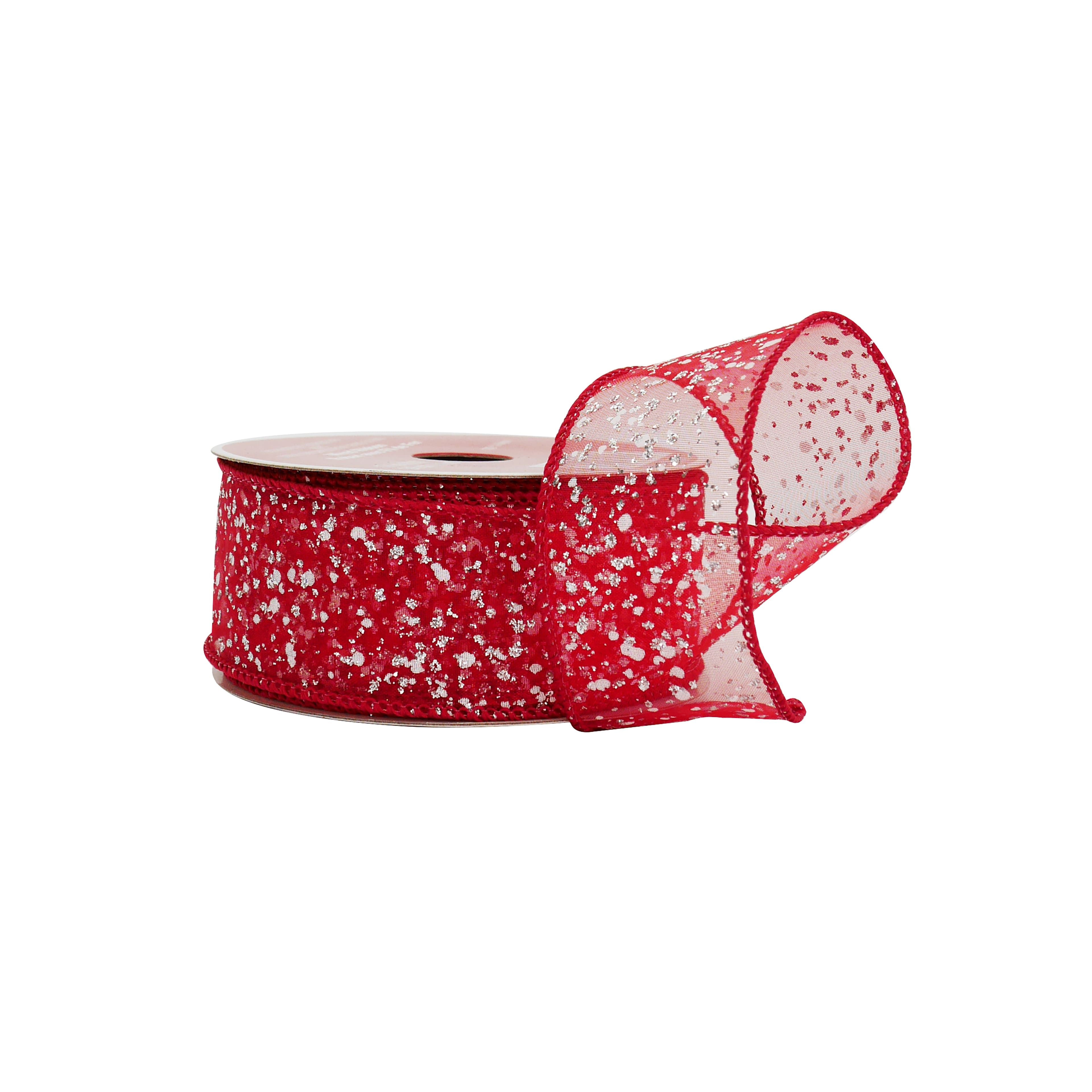 1.5&#x22; x 30ft. Red Sugar Wired Sheer Ribbon by Celebrate It&#xAE;