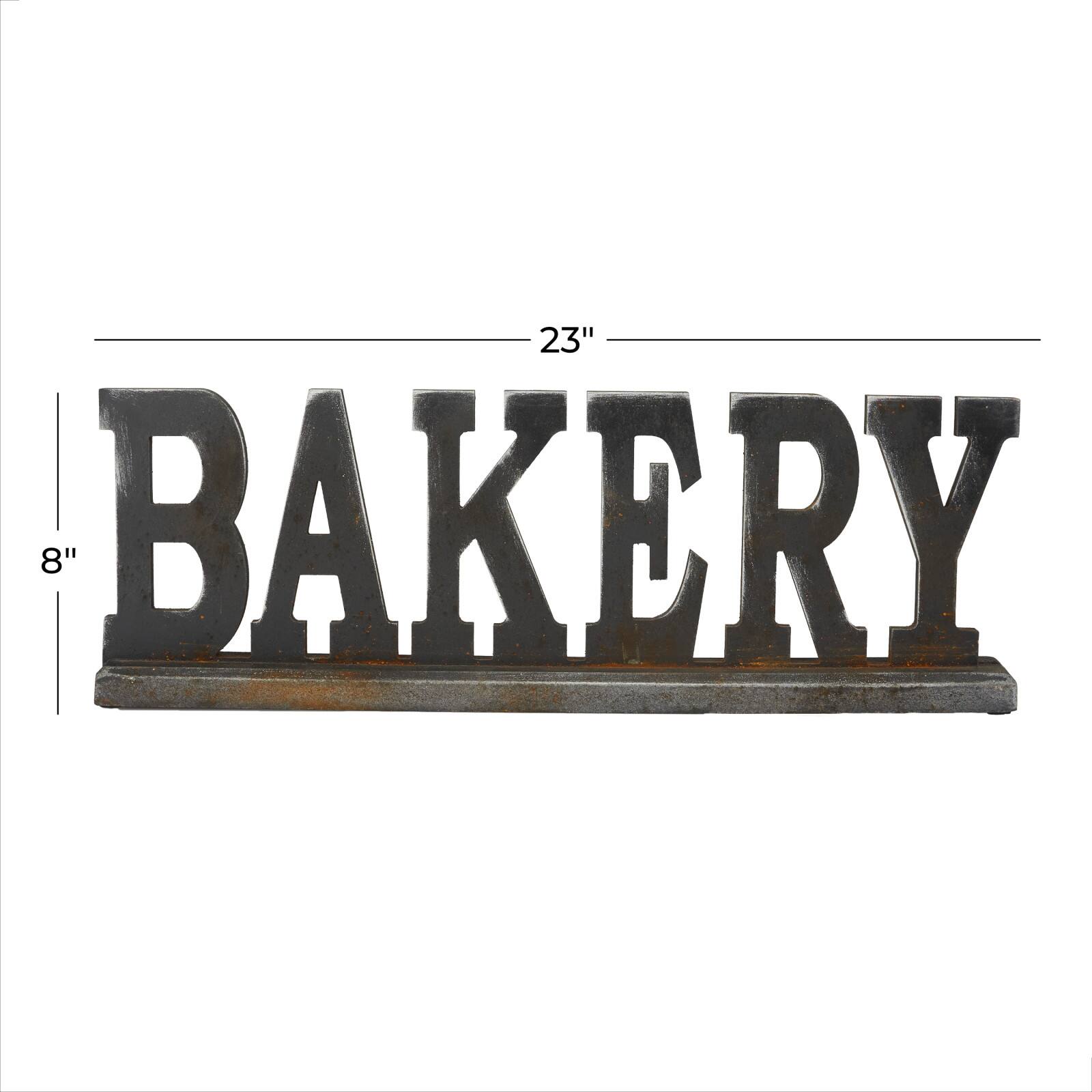 23" Black Wood Industrial Bakery Tabletop Sign
