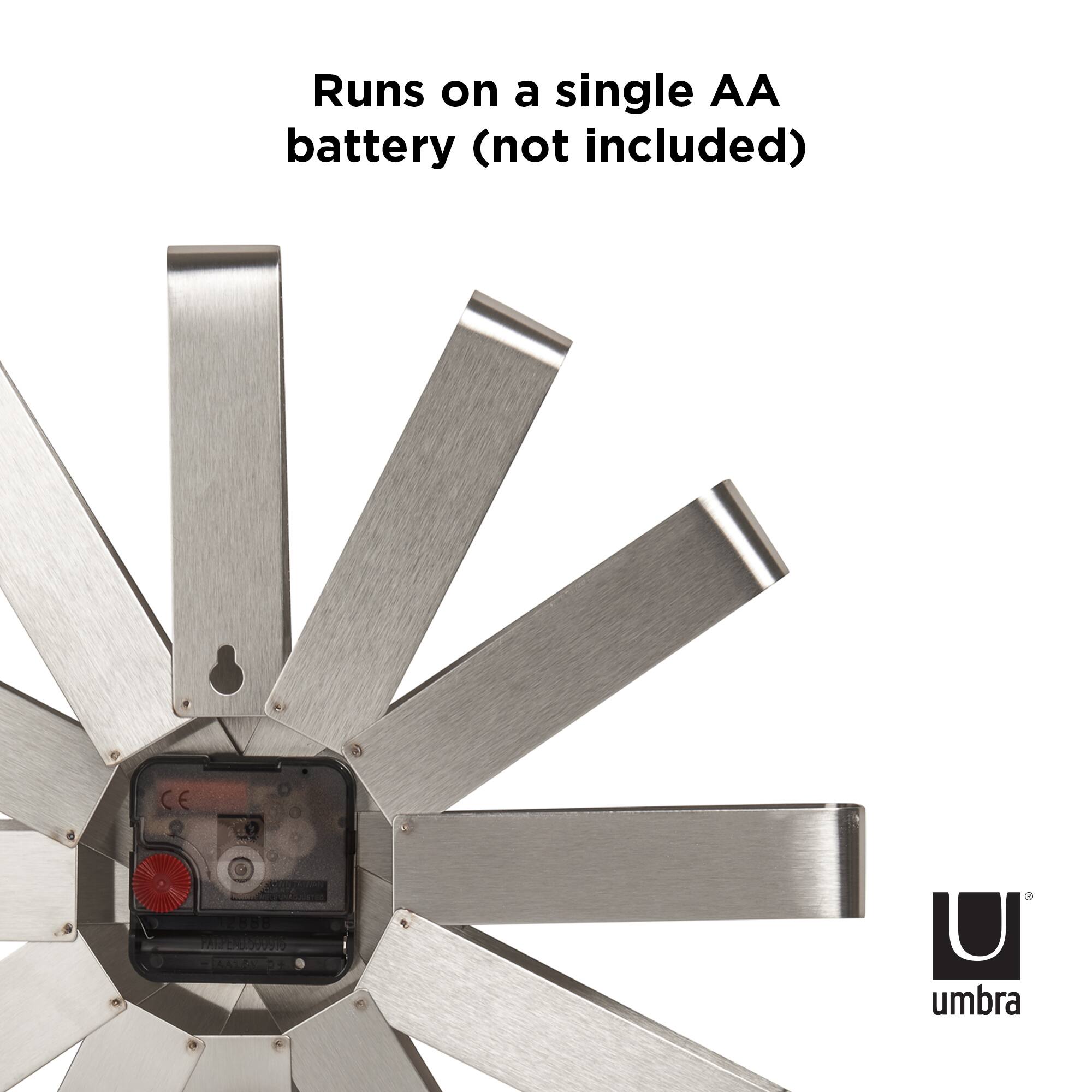 Umbra 12&#x22; Steel Ribbon Round Wall Clock