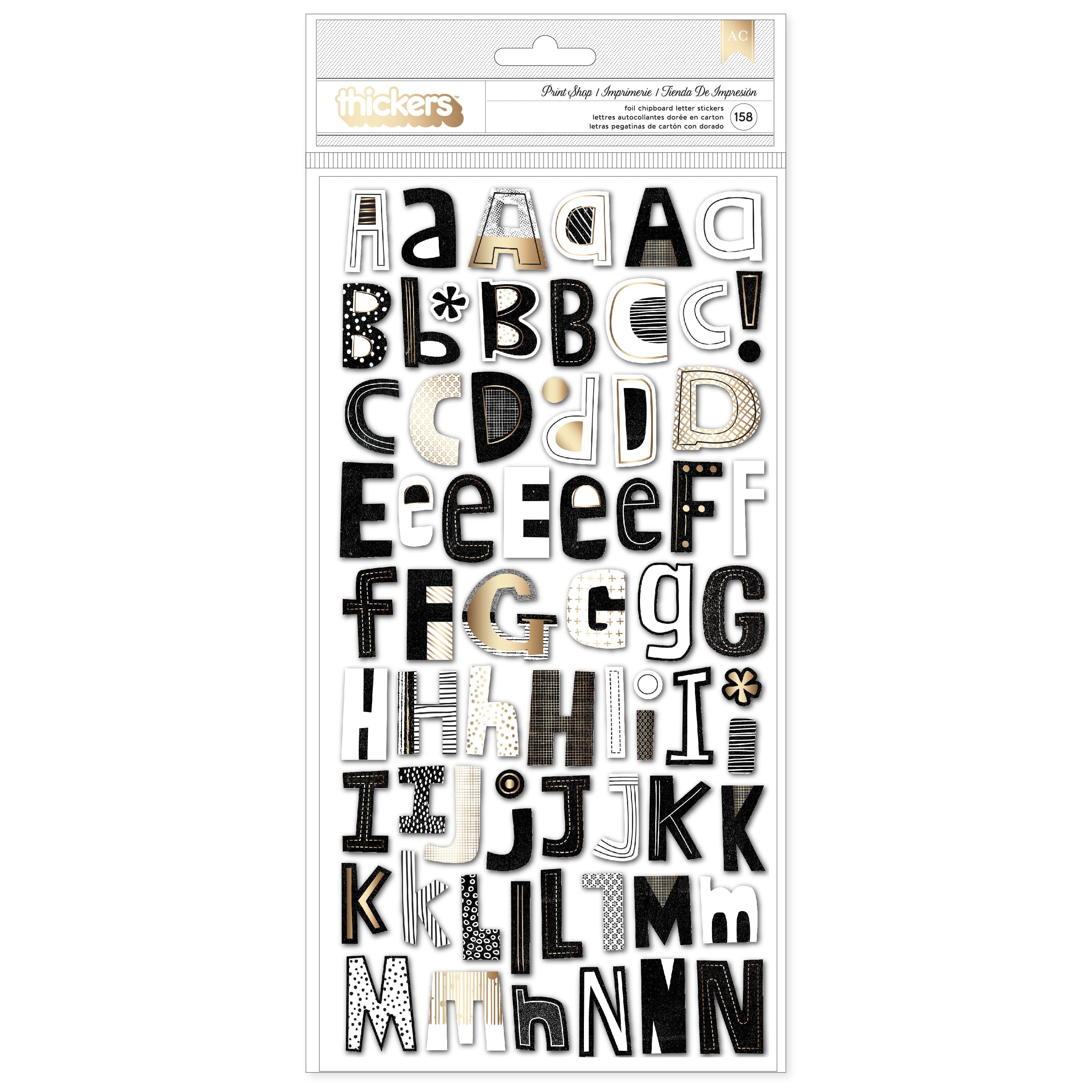 Thickers&#x2122; Vicki Boutin Print Shop Alphabet Chipboard Stickers