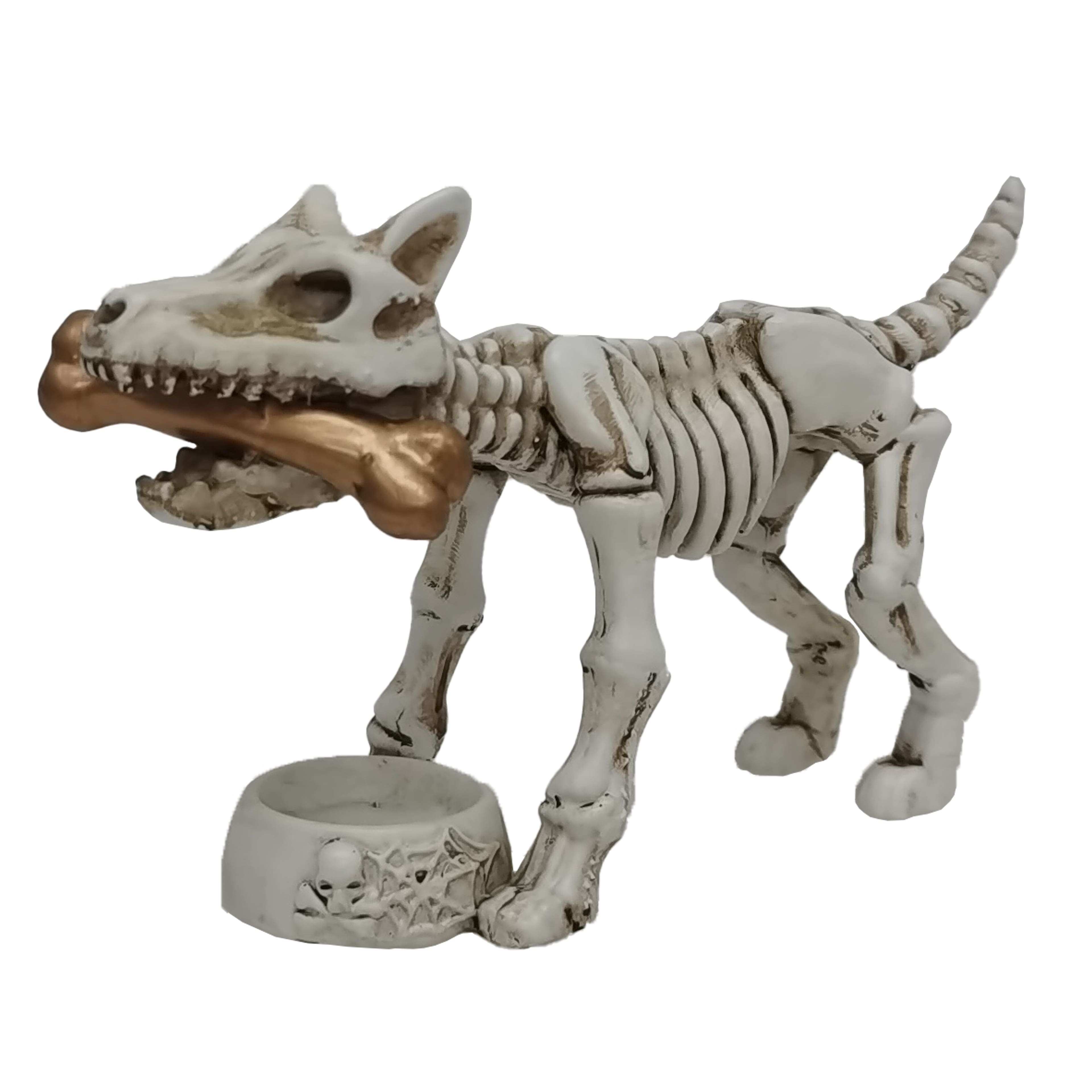 4.5&#x22; Skeleton Dog with Bone &#x26; Food Bowl Tabletop D&#xE9;cor by Ashland&#xAE;