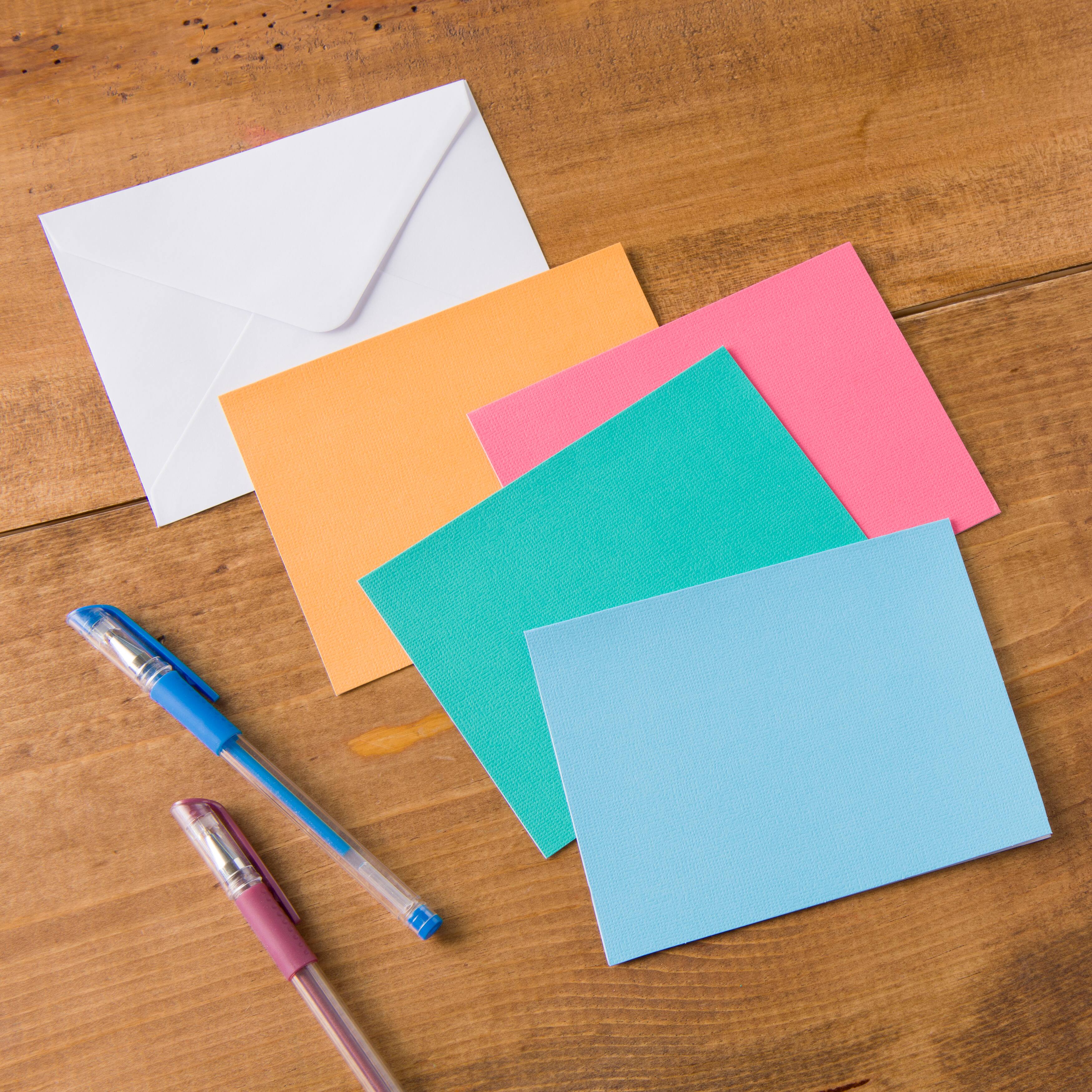 12 Packs: 40 ct. (480 total) 4.25&#x22; x 5.5&#x22; Solid Rainbow Cards &#x26; Envelopes by Recollections&#x2122;
