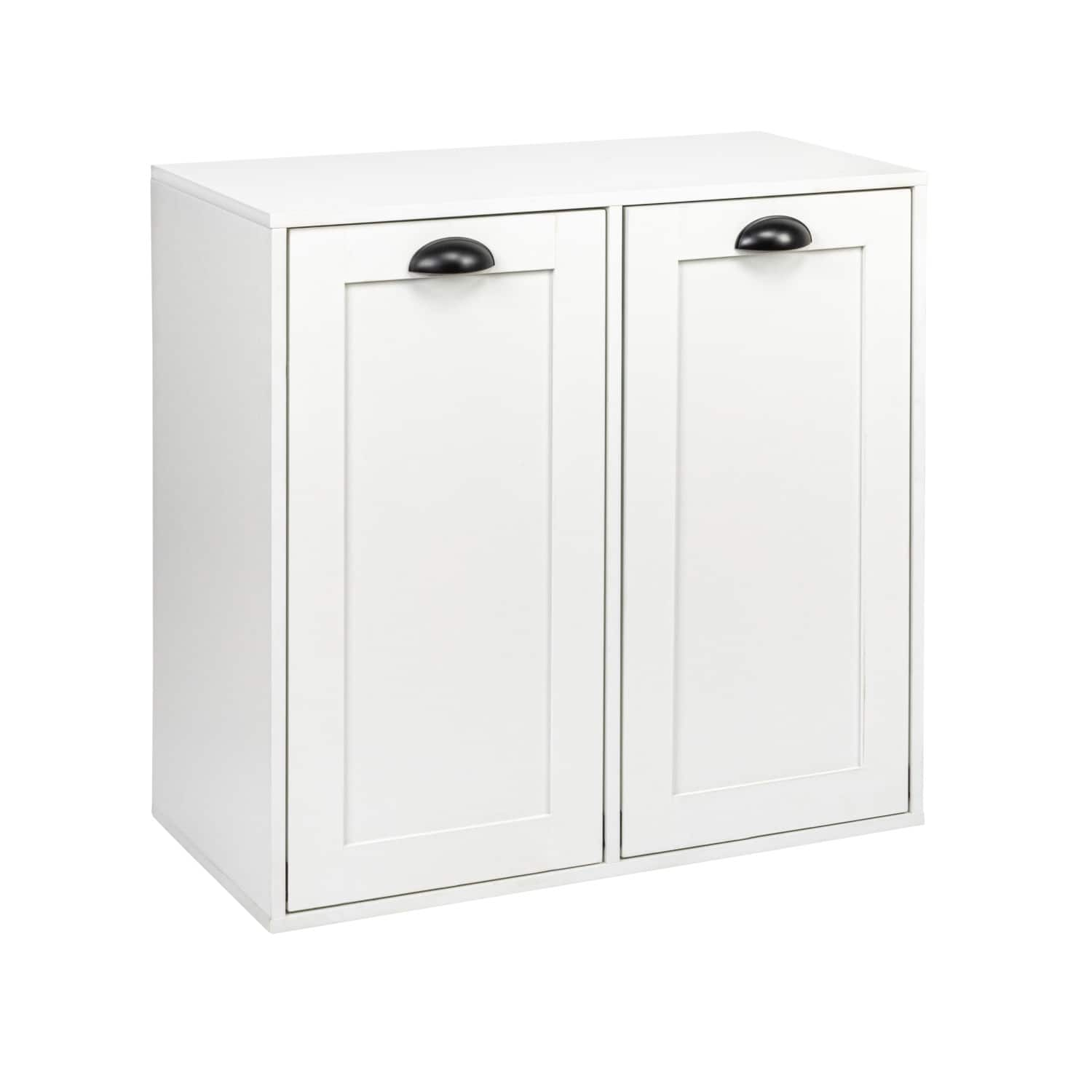 Household Essentials 30&#x22; Scandi White Finish Laundry Sorter Cabinet