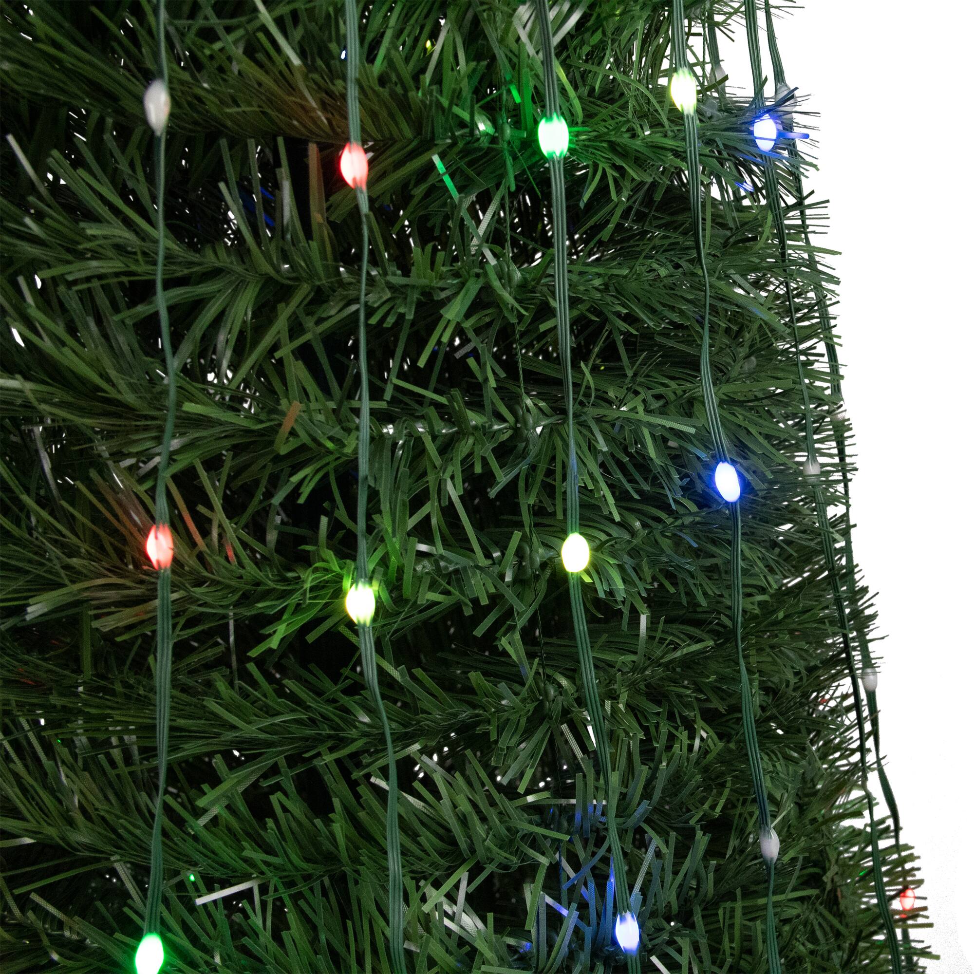 6ft. Pre-Lit Green Pop Up Artificial Outdoor Christmas Tree, Multiple Function Color-Changing Lights