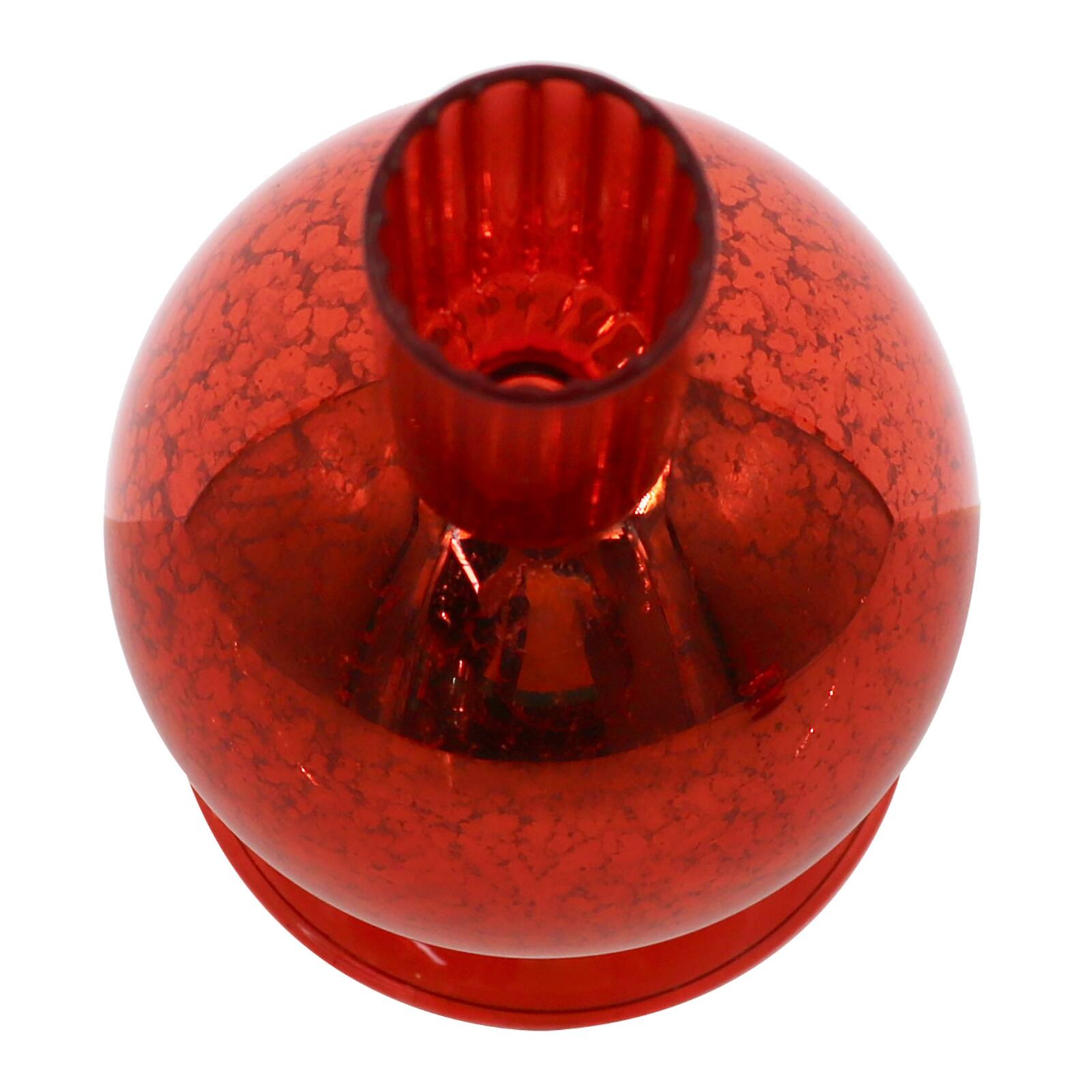 7&#x22; Red Cracked Glass Ball Taper Candle Holder by Ashland&#xAE;