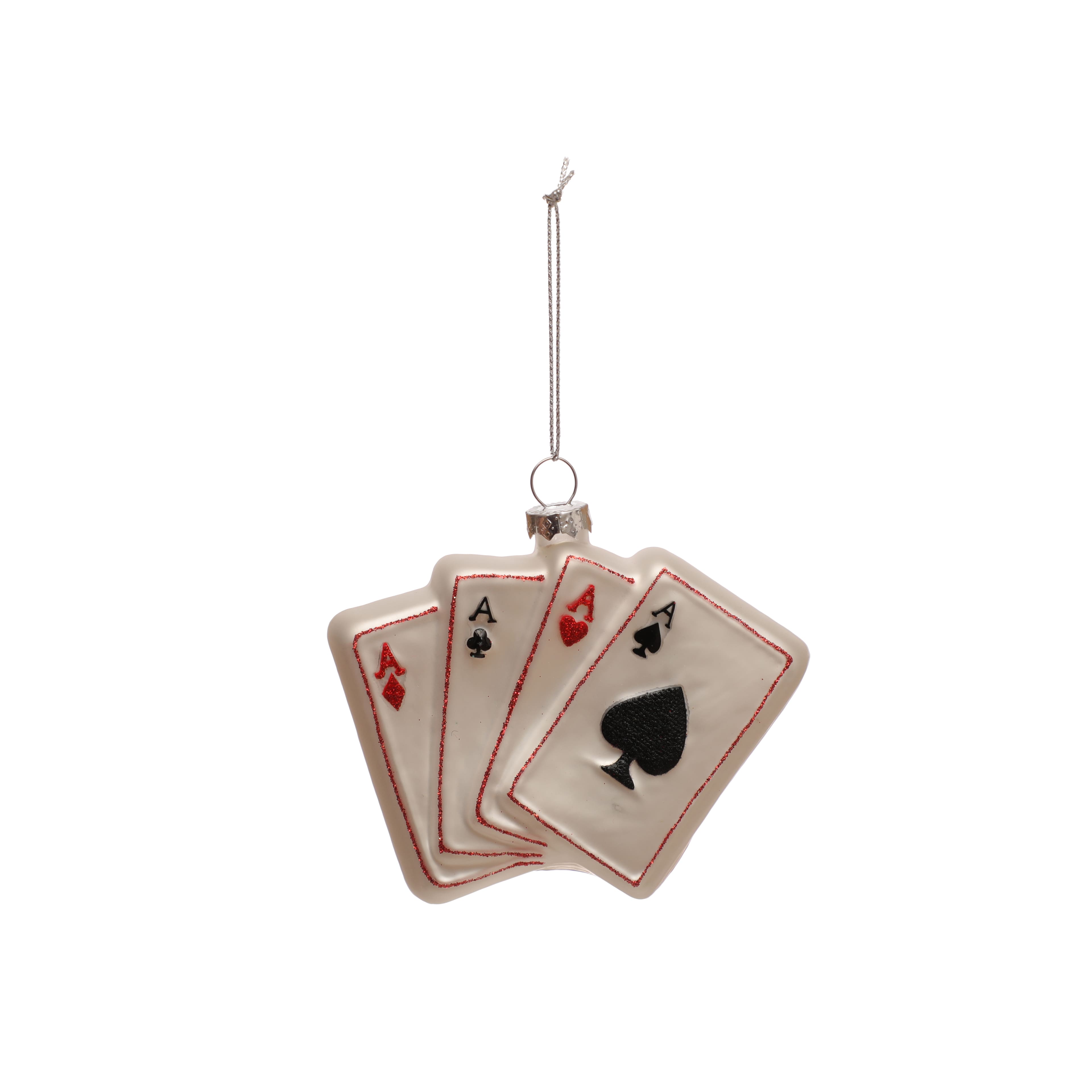 4&#x22; Playing Cards Glass Ornament by Ashland&#xAE;
