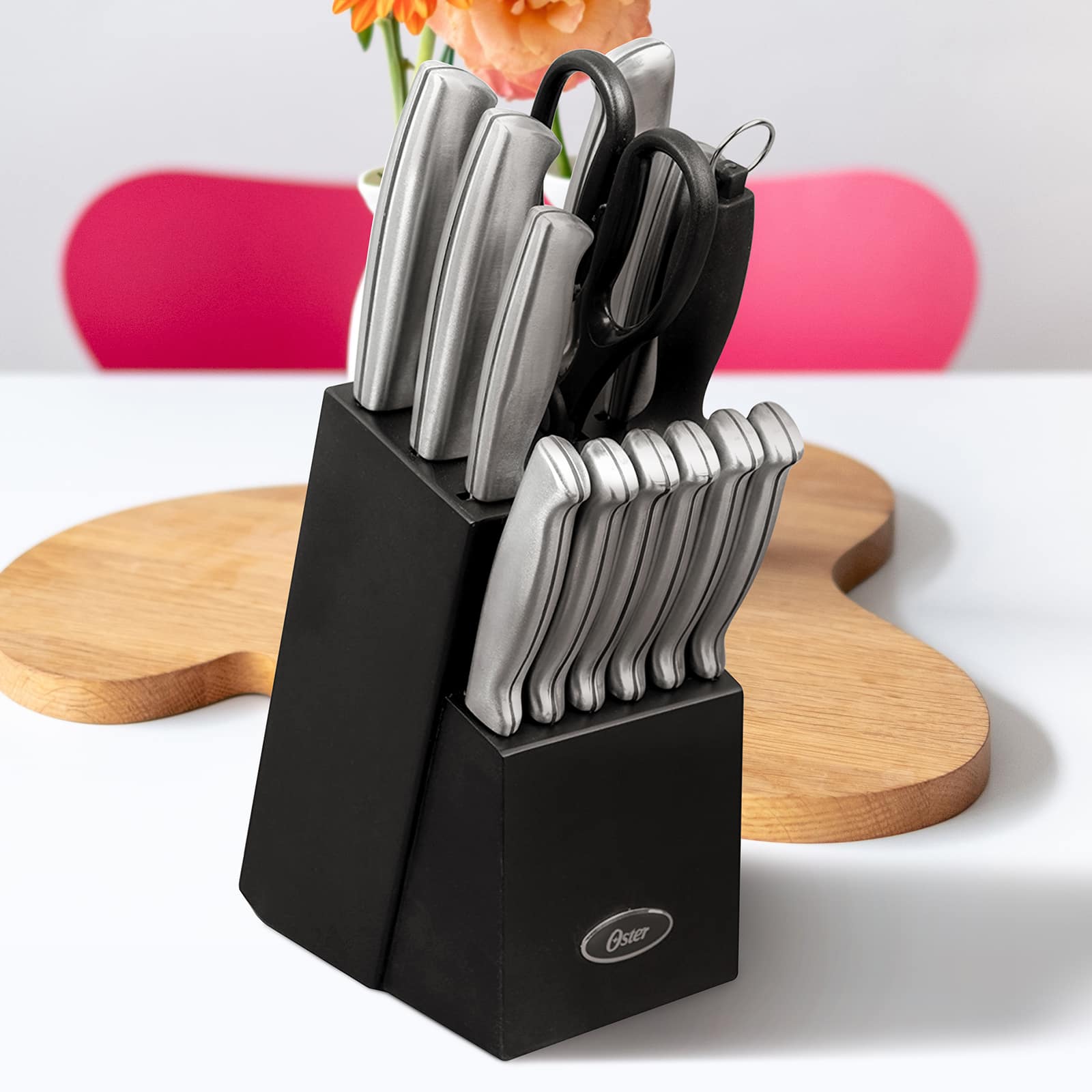 Oster Baldwyn 14-Piece Stainless Steel Cutlery Block Set