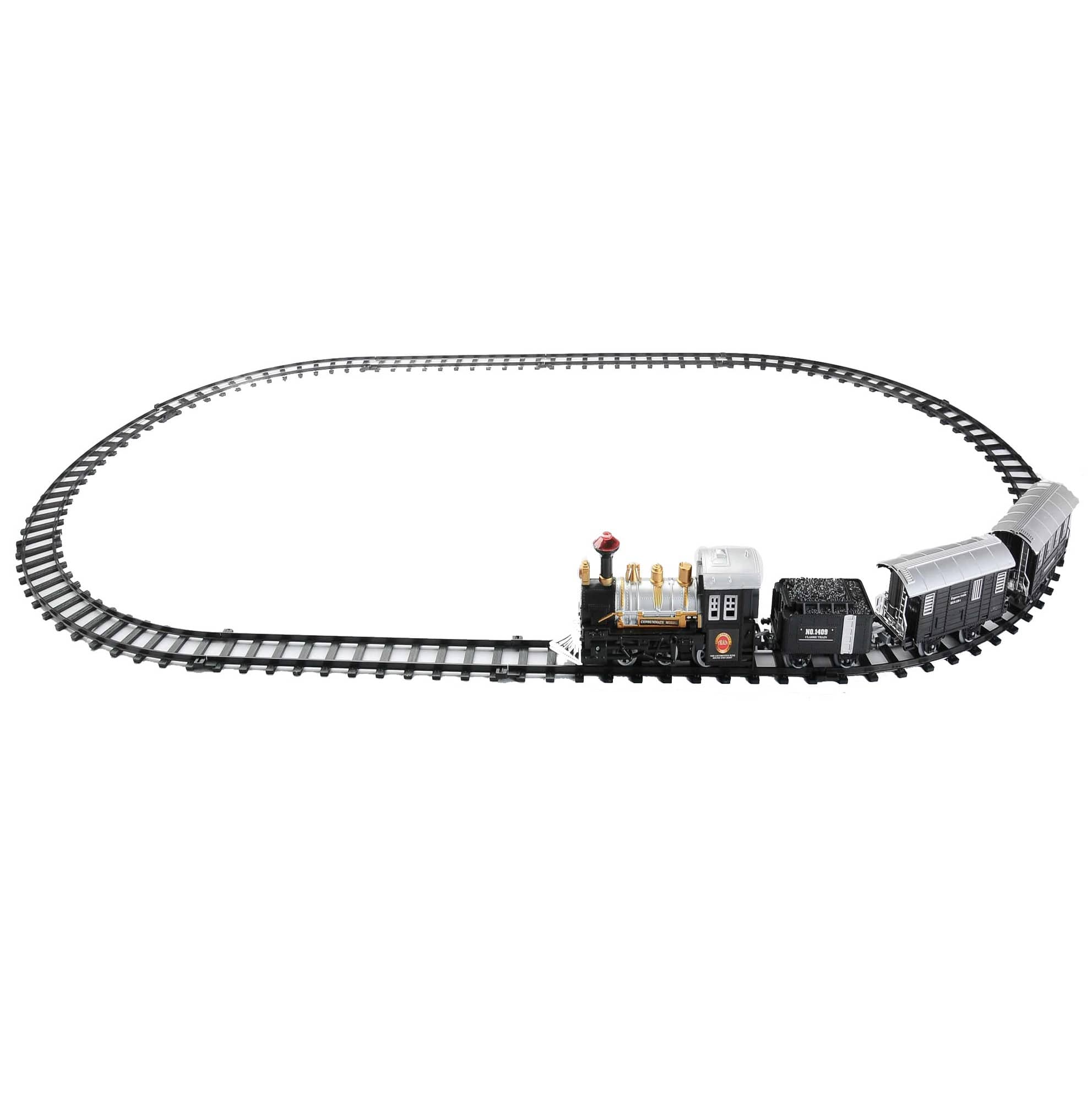 Black Lighted Animated Classic Train Set