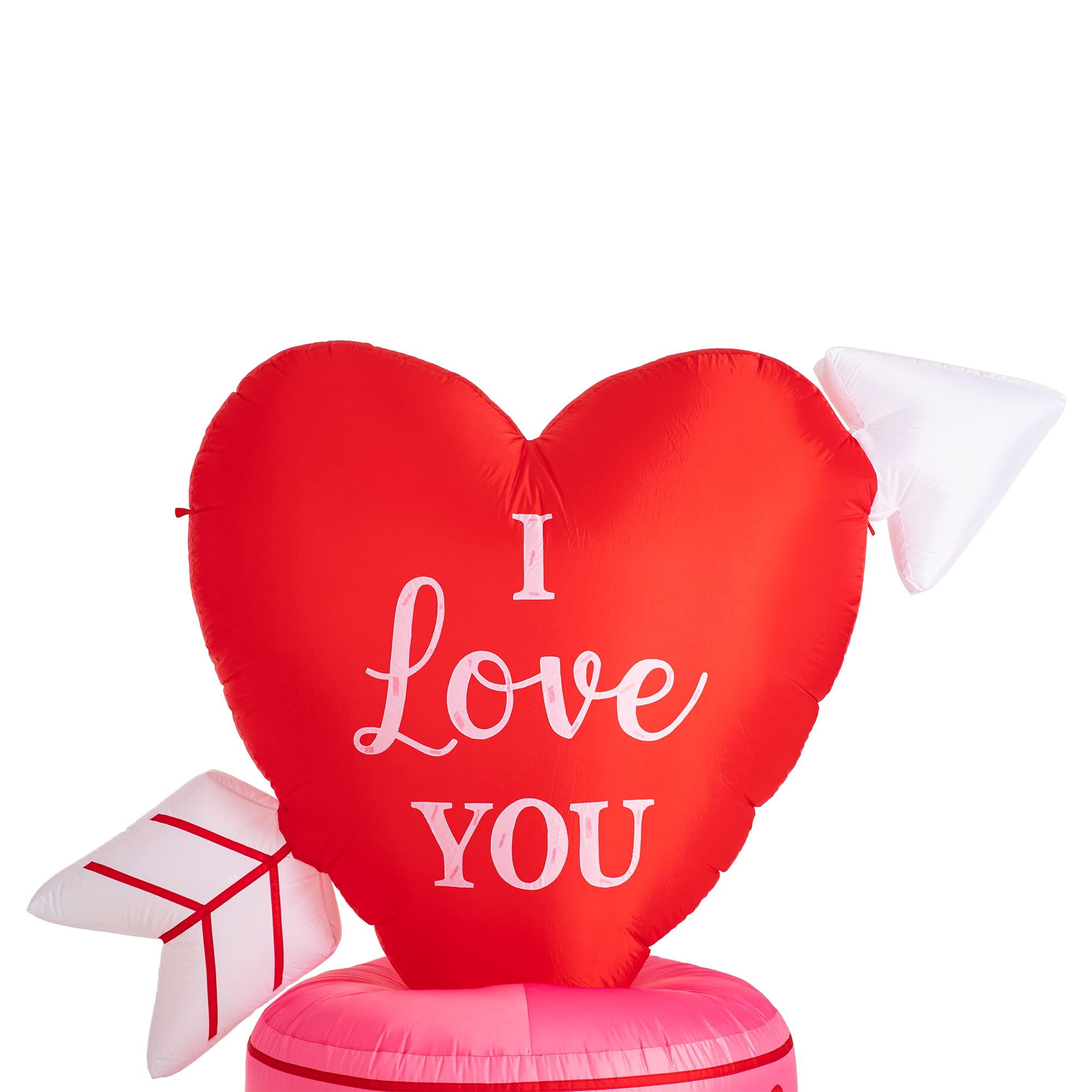 Glitzhome&#xAE; 5ft. Lighted Valentine&#x27;s Inflatable Heart D&#xE9;cor