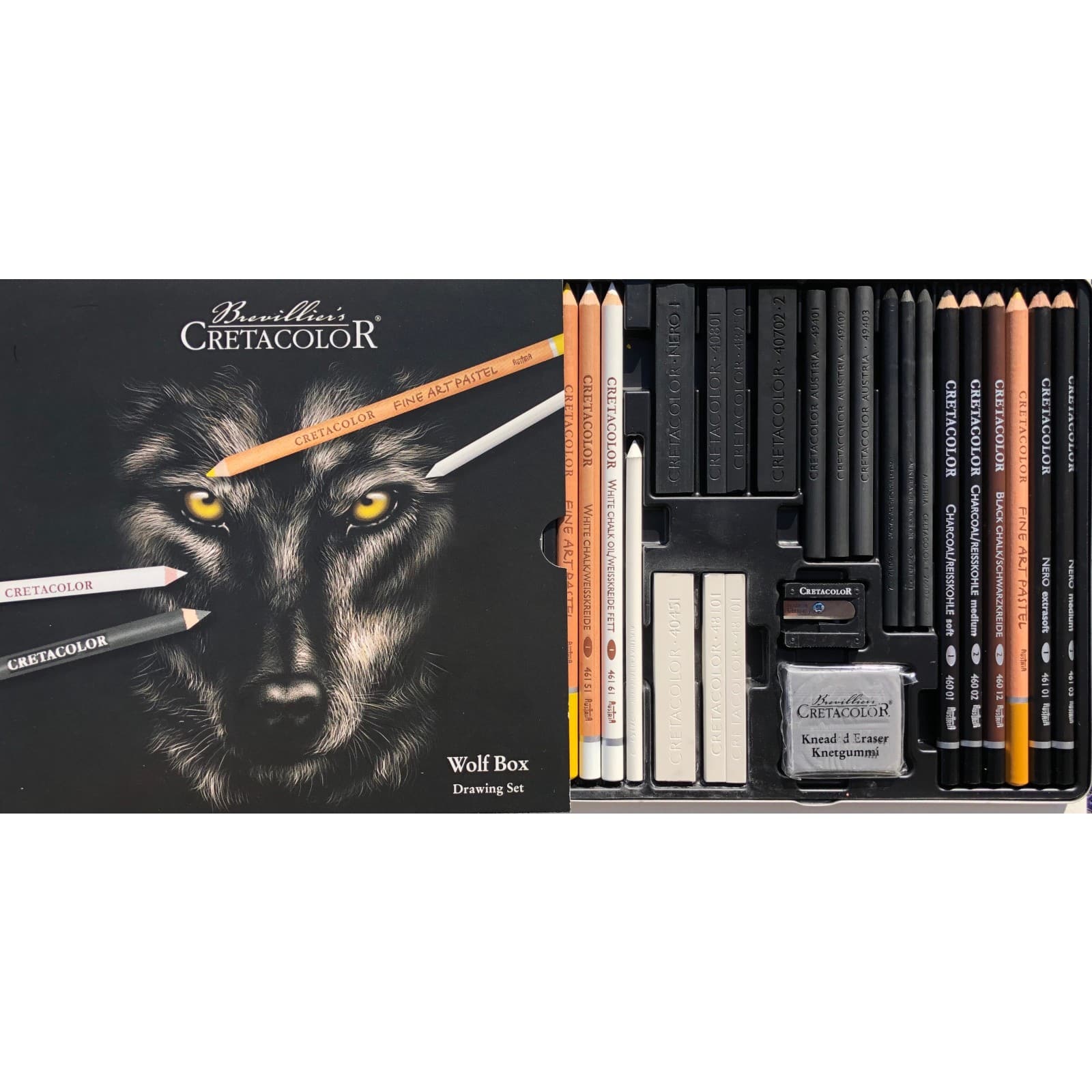 Cretacolor Compressed Charcoal Medium Sticks, Box of 12