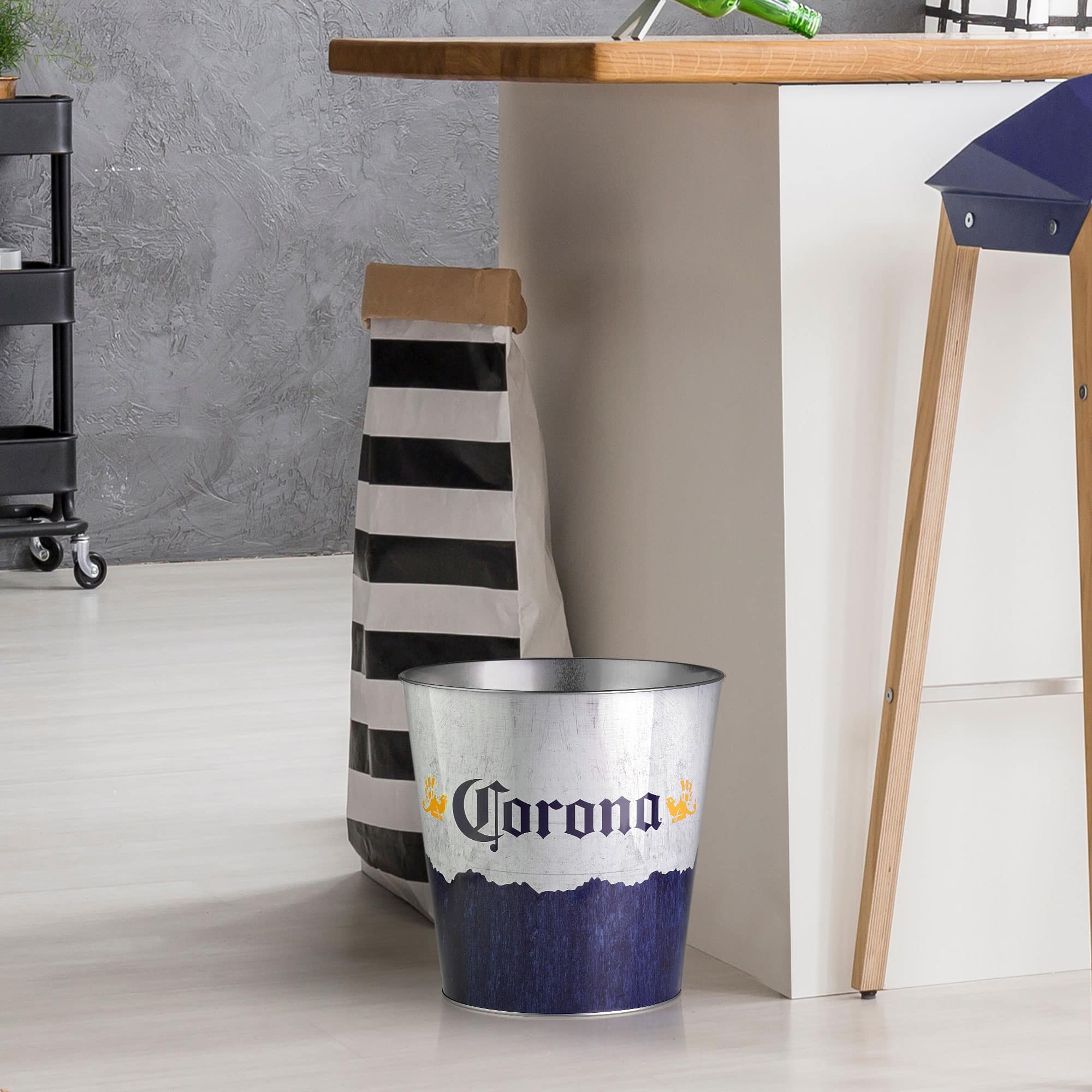 American Art D&#xE9;cor&#x2122; 11&#x22; Corona Decorative Metal Trash Can