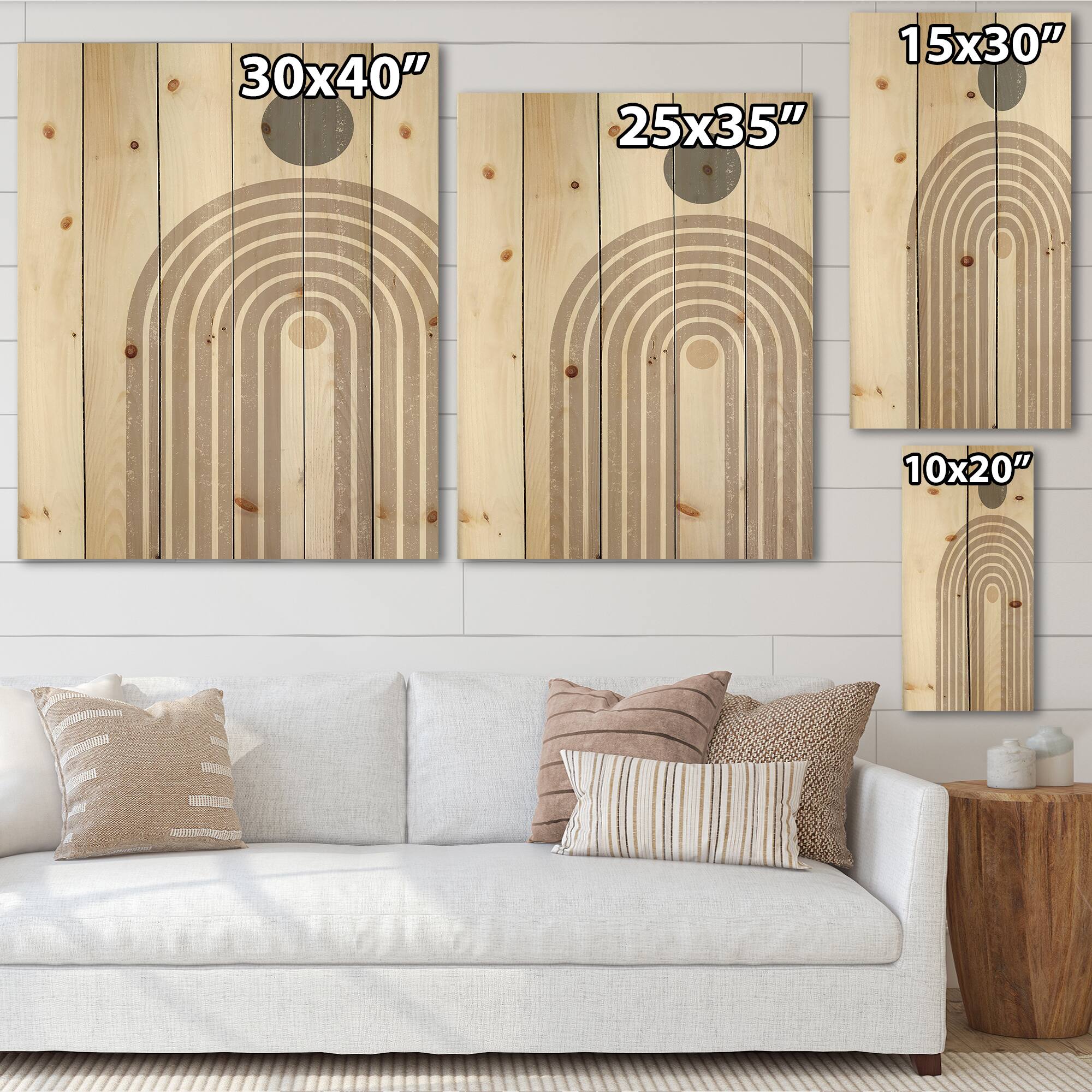 Designart - Abstract Rainbow Sun and Moon In Earth Tones I