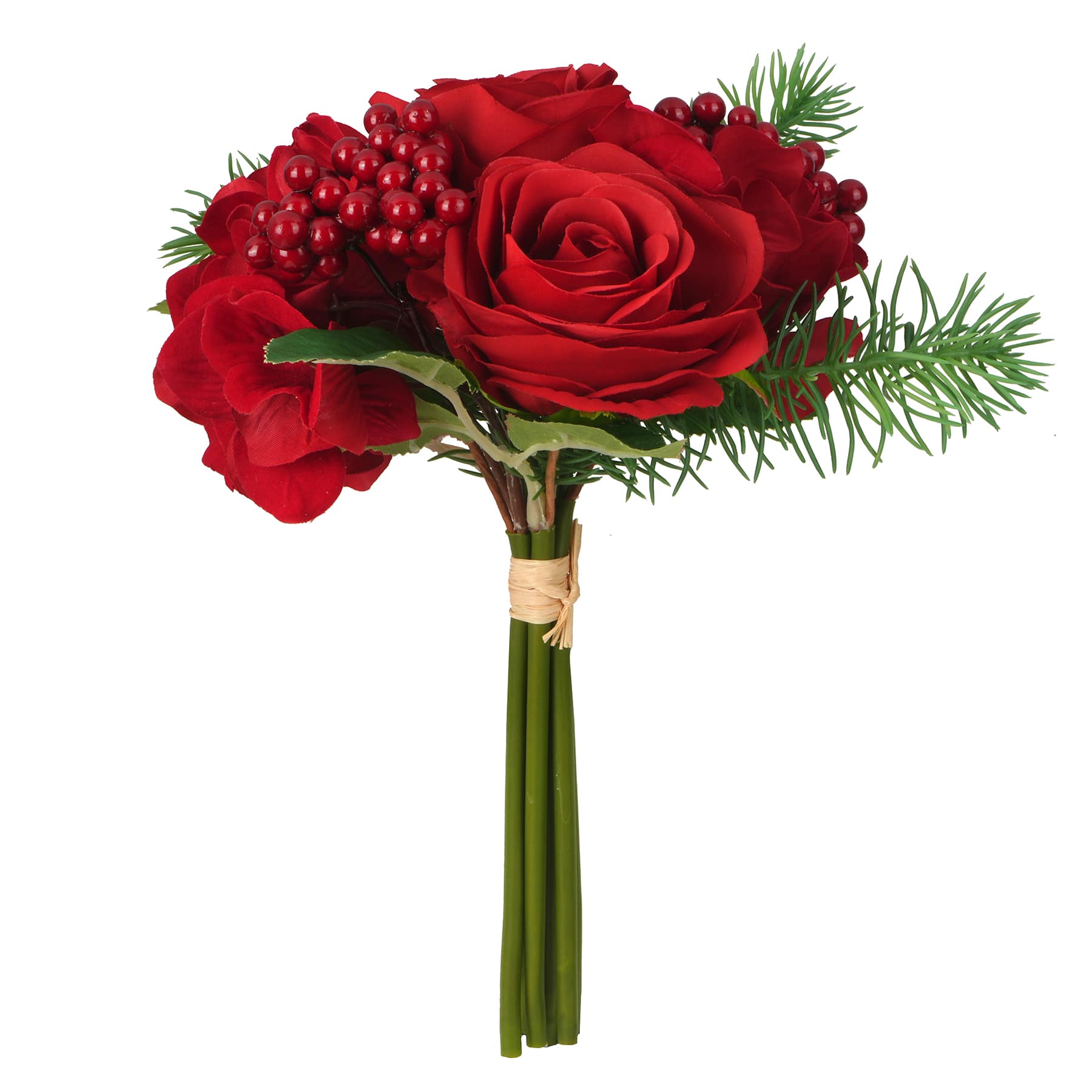11.5&#x22; Red Rose, Hydrangea &#x26; Berry Bouquet by Ashland&#xAE;