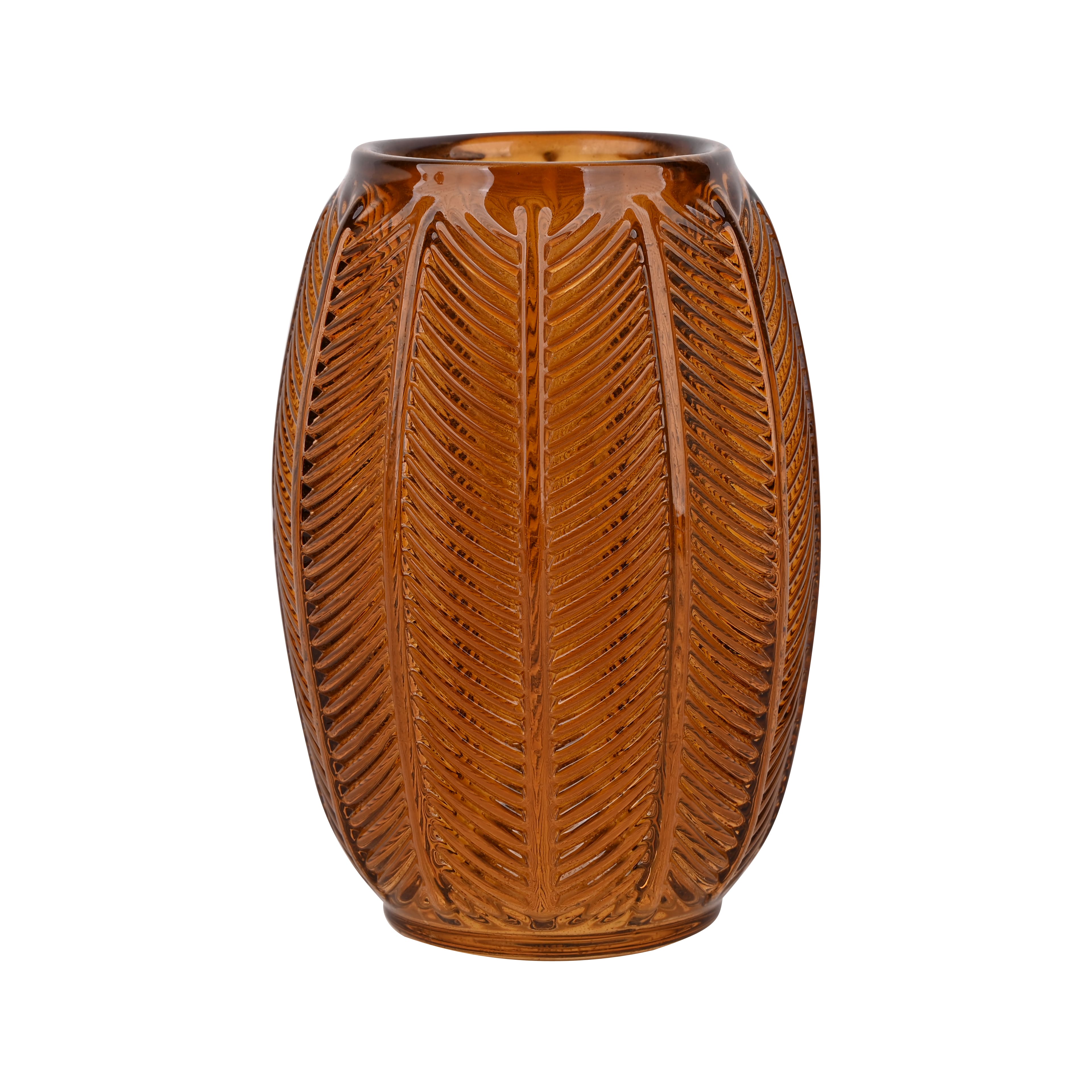 5" Vintage-Style Leaf-Textured Glass Candle Holder by Ashland®