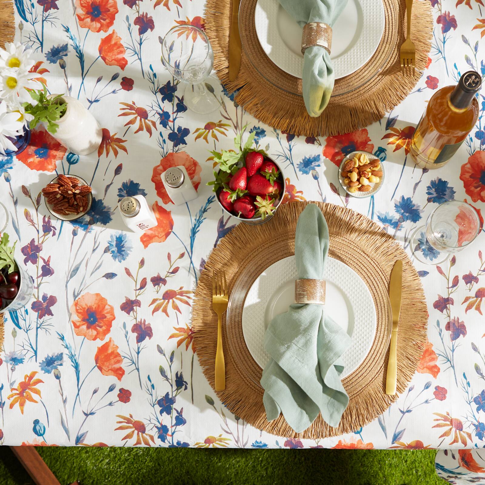 Spring Garden Vinyl Tablecloth 60" x 84"
