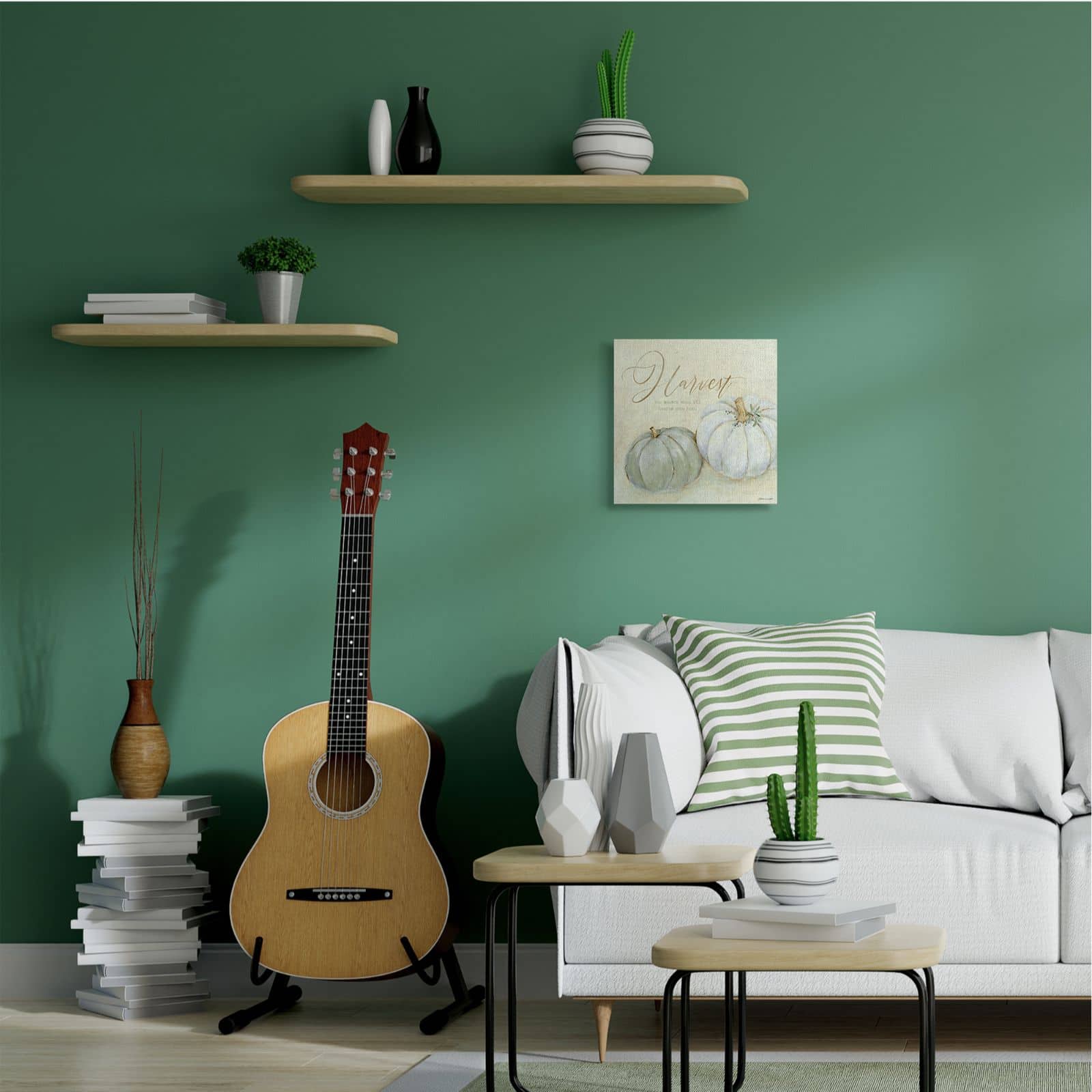 Stupell Industries Harvest Grey Pumpkins Autumn Fall Seasonal Word Design Canvas Wall Art