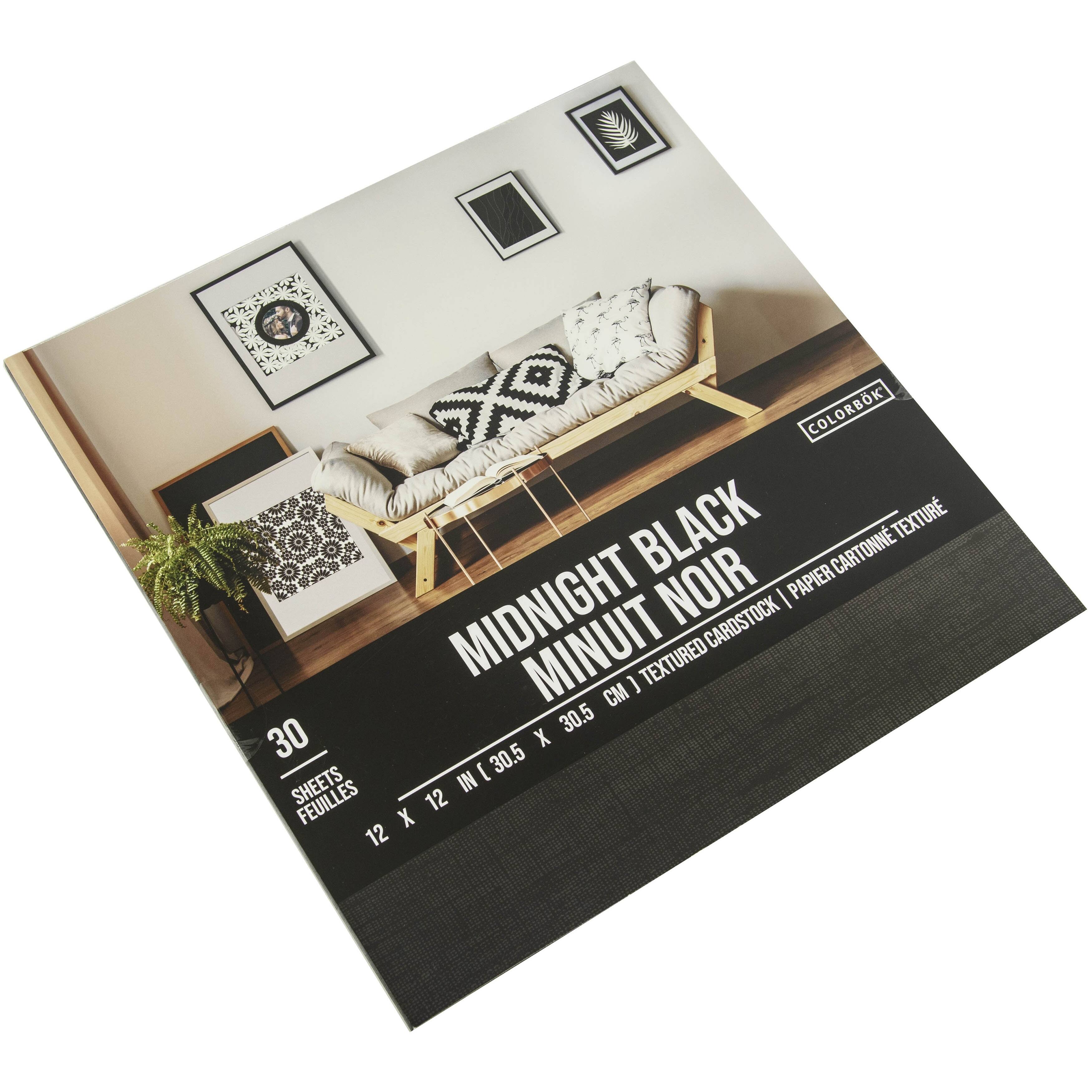 Colorbok&#xAE; Midnight Black Textured Cardstock Pad, 12&#x22; x 12&#x22;