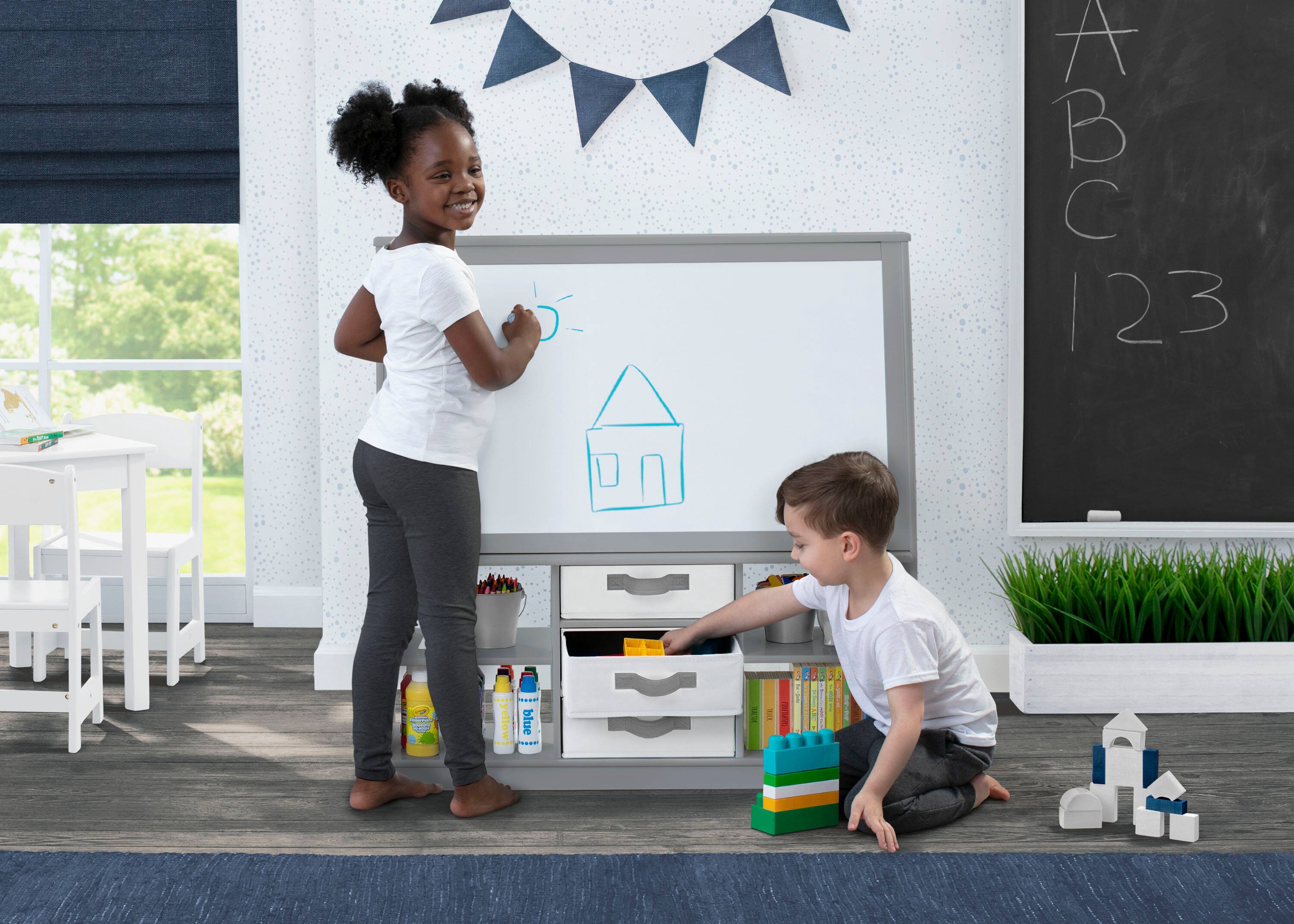 Delta Children At-Home Artist Center Deluxe Double-Sided Easel & Storage Unit