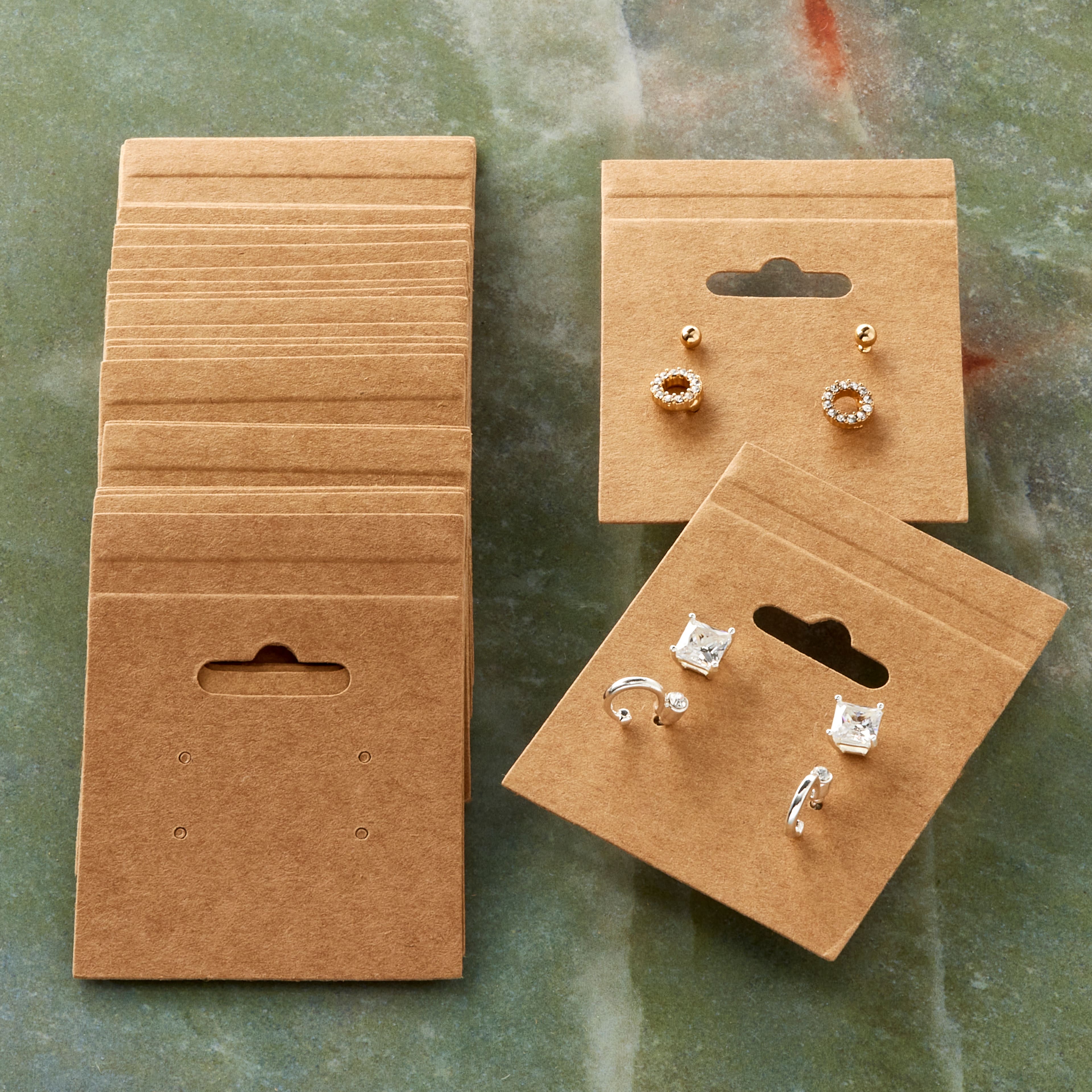 12 Packs: 75 ct. (900 total) Kraft Paper Earring Cards by Bead Landing&#x2122;