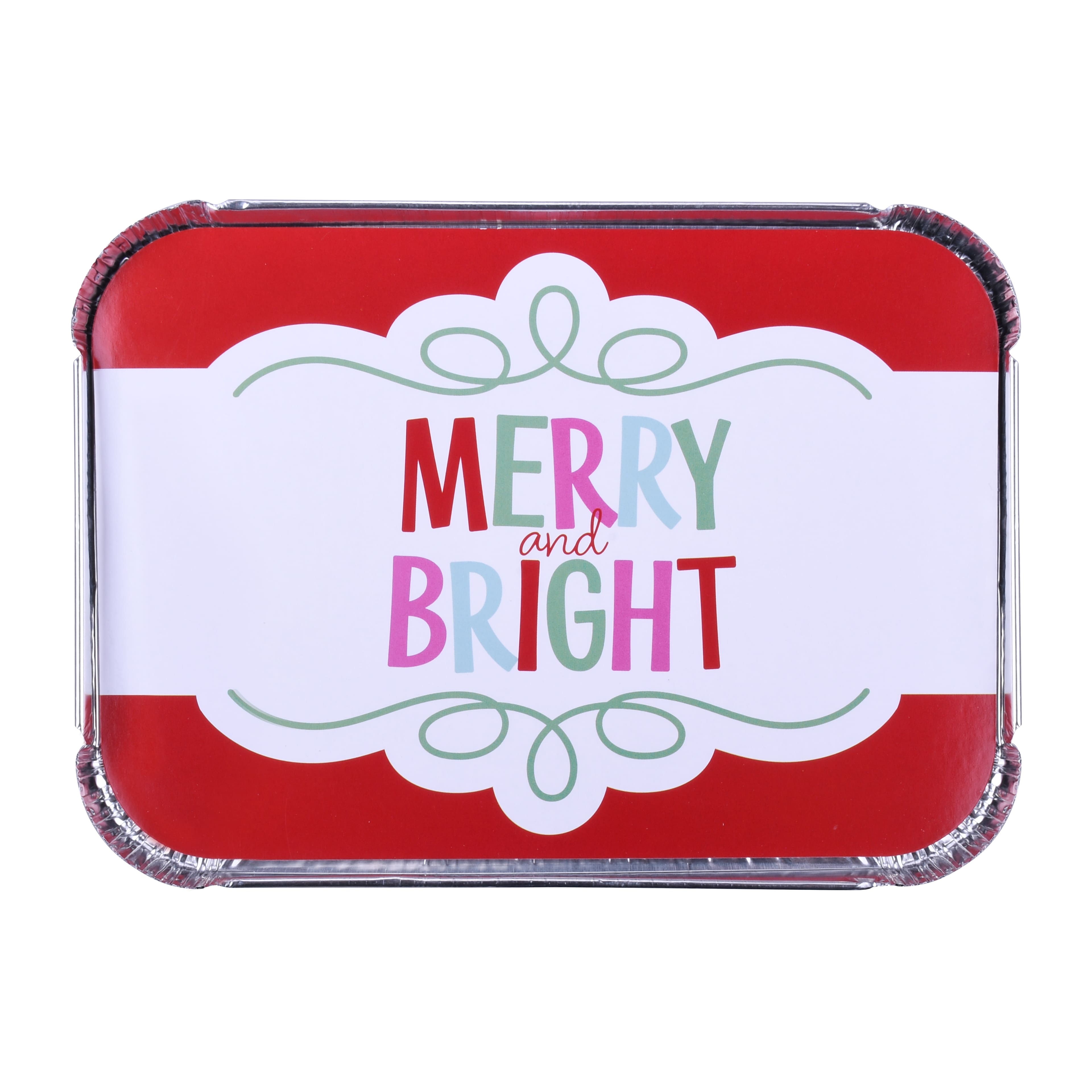 7&#x22; x 5&#x22; Merry &#x26; Bright Rectangle Aluminum Baking Pan Sets, 4ct. by Celebrate It&#xAE;