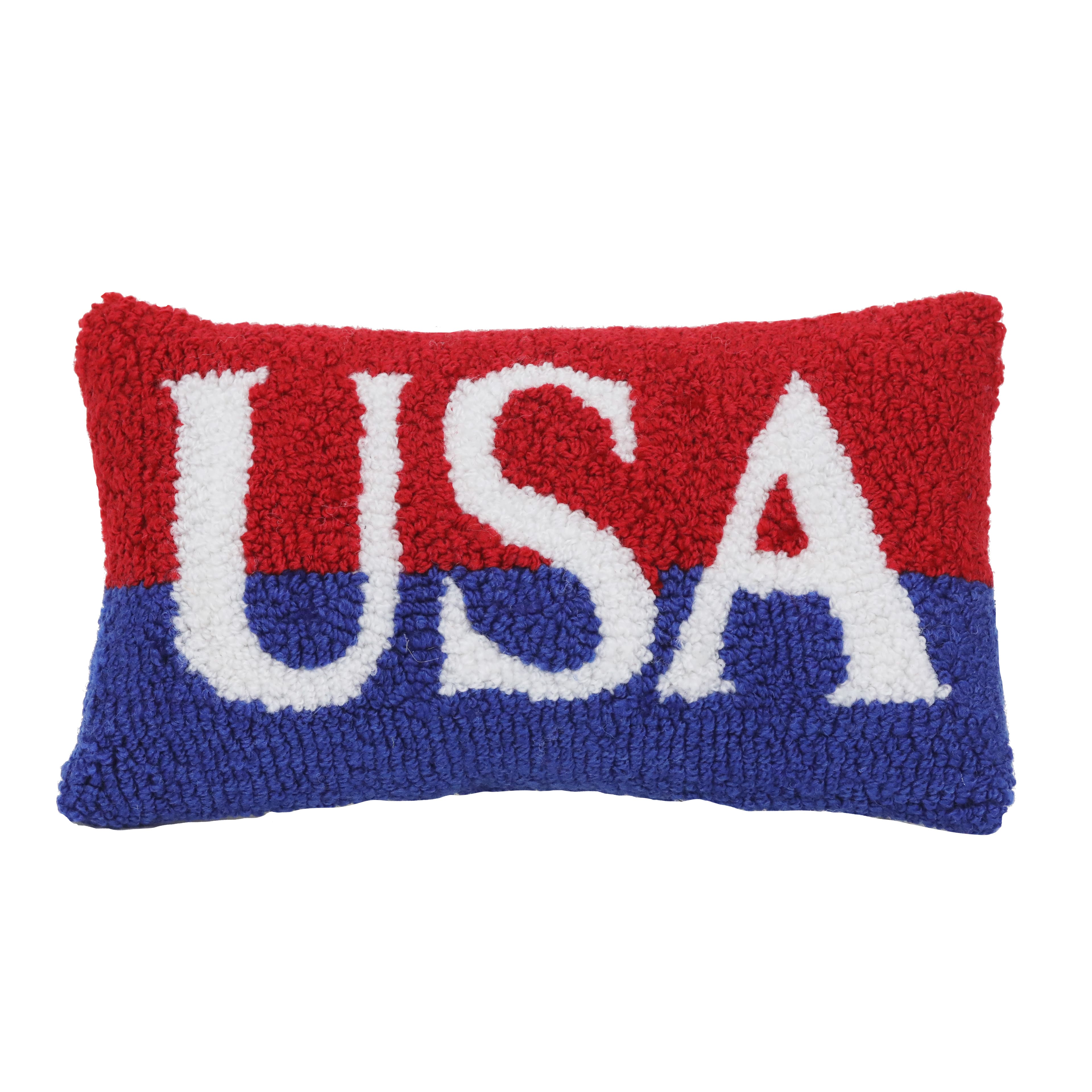 11.5&#x22; x 6.5&#x22; USA Latch Hook Throw Pillow by Celebrate It&#x2122;