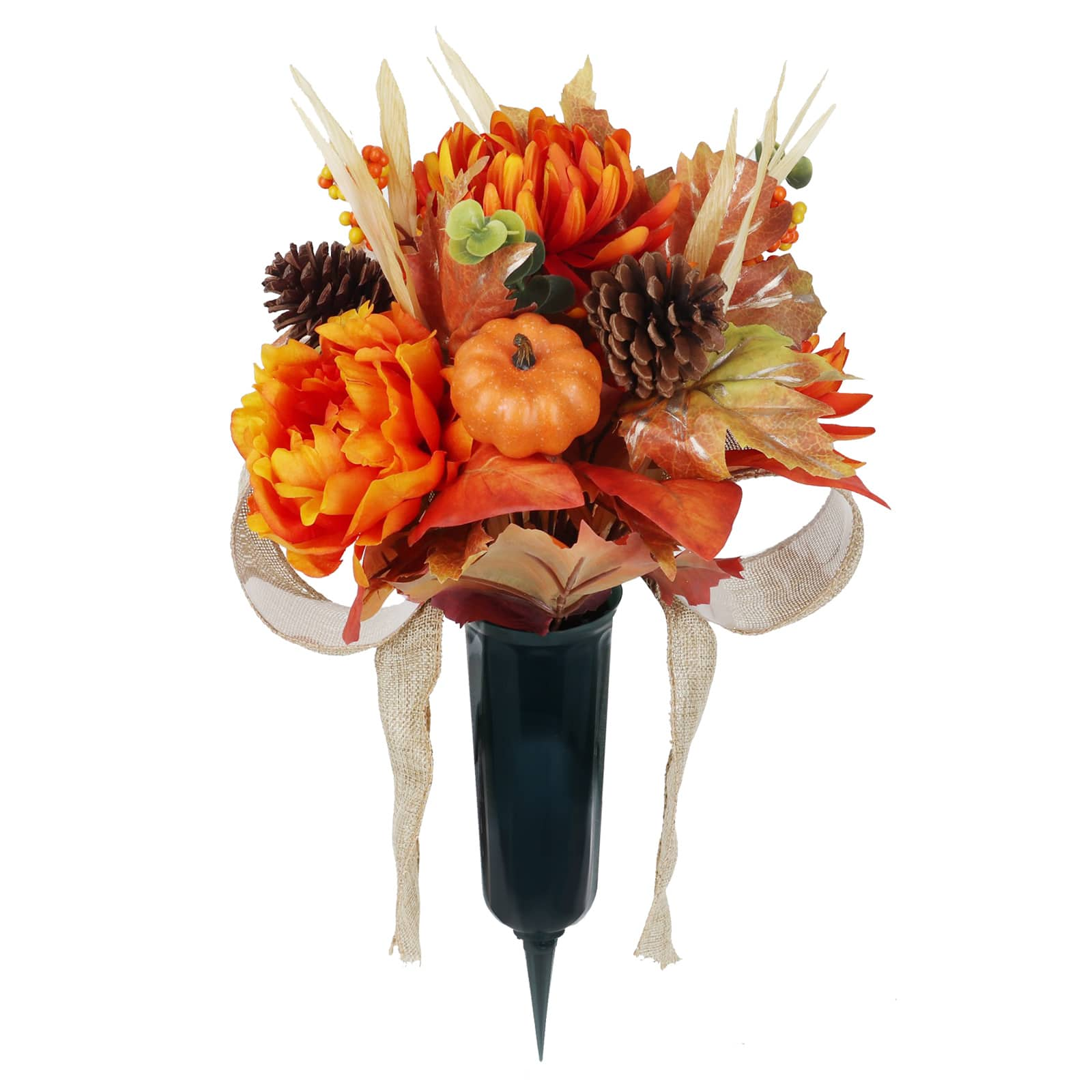 Medium Autumn Foliage &#x26; Peony Remembrance Cone by Ashland&#xAE;