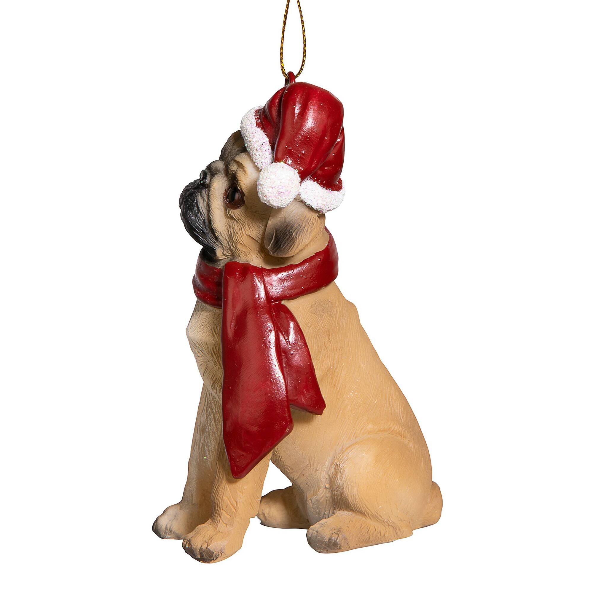 3.5" Pug Holiday Dog Ornament
