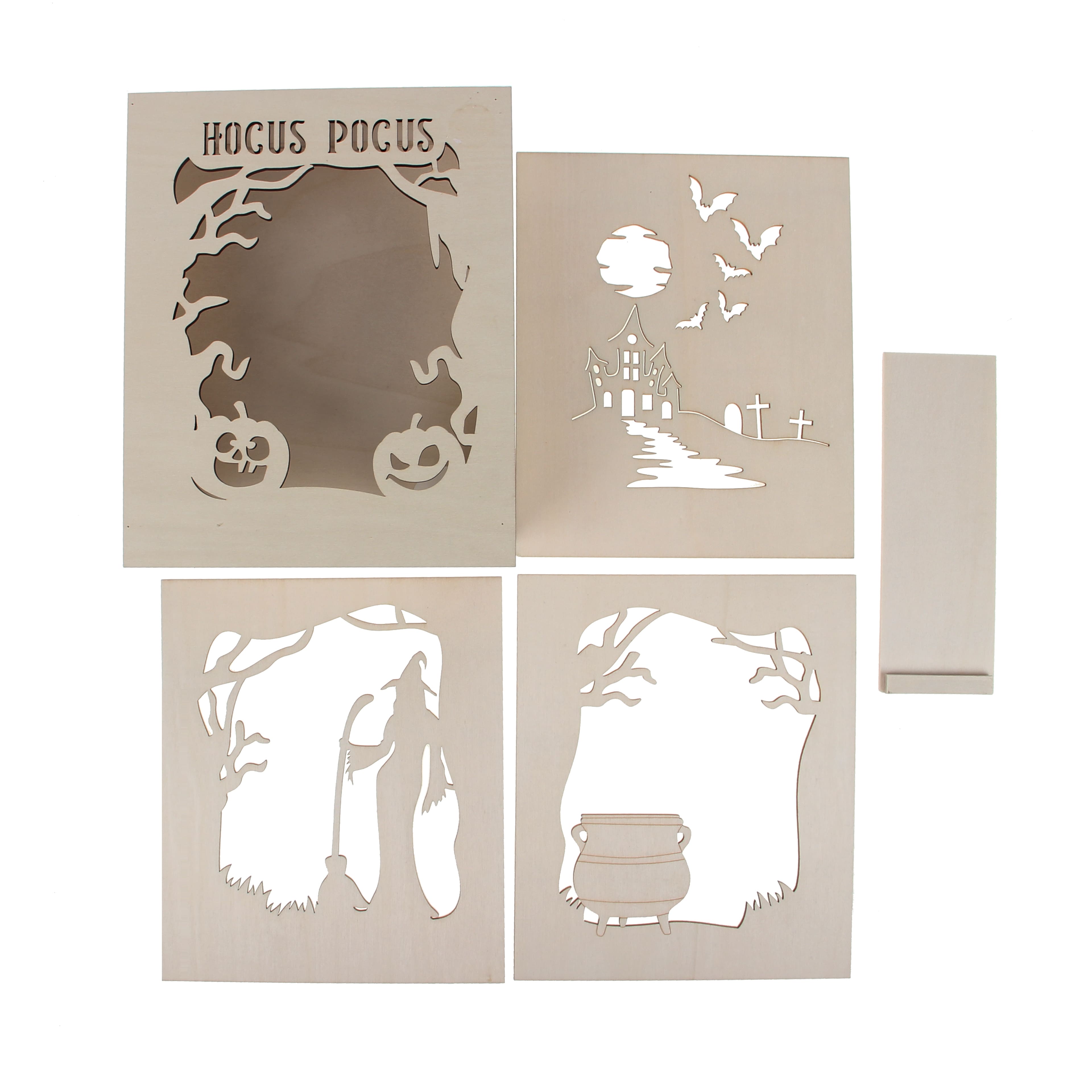8.5&#x22; Hocus Pocus Book DIY LED Plywood D&#xE9;cor by Make Market&#xAE;