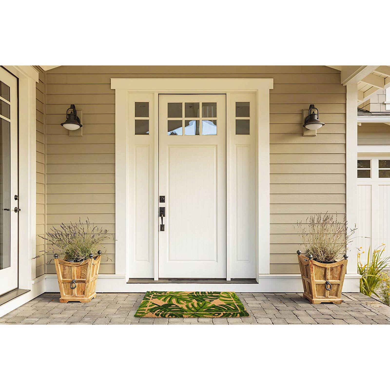 DII&#xAE; J&#x26;M Palm Leaves Vinyl Back Coir Doormat