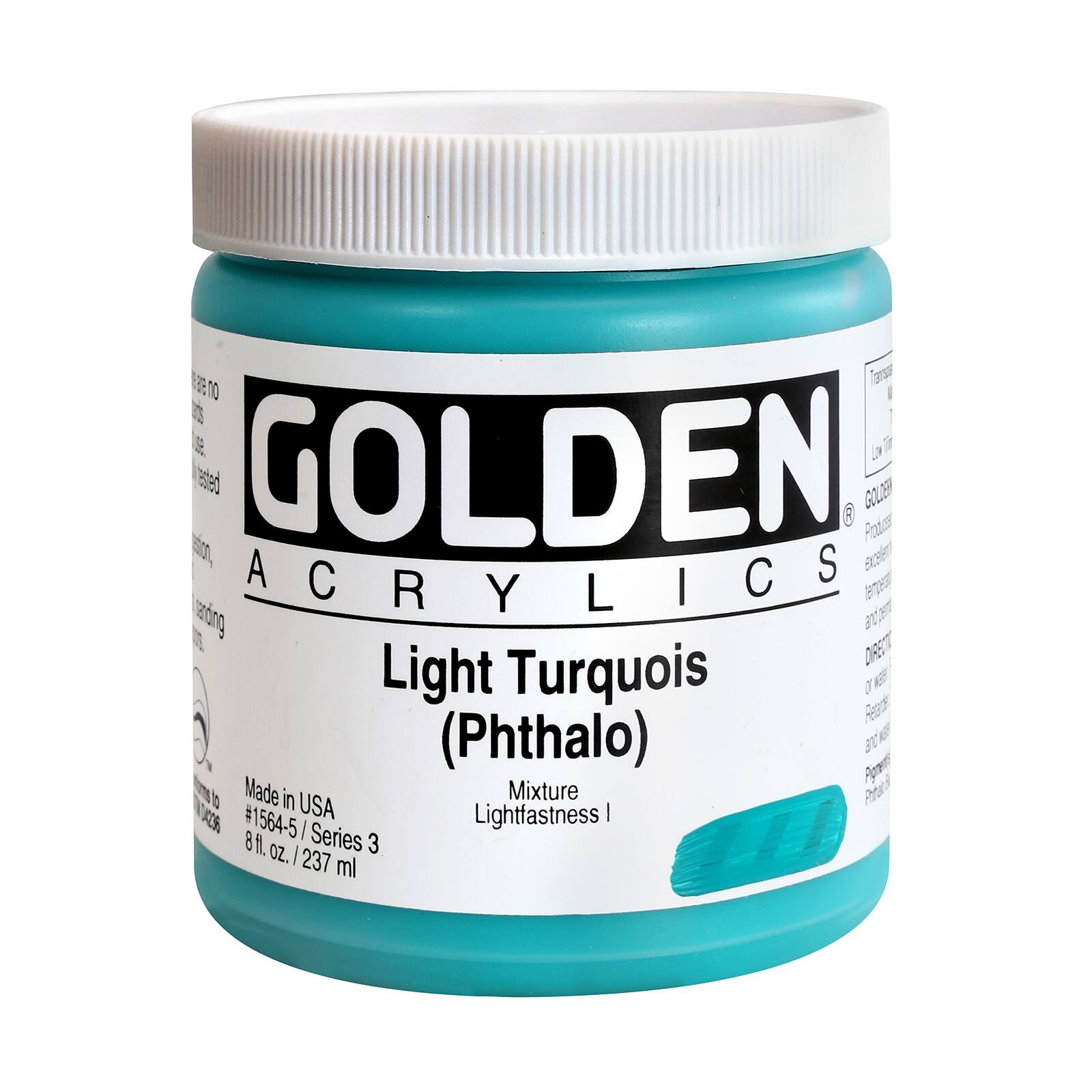 Golden Heavy Body Acrylic Paint, 8 oz in Light Turquois (Phthalo)