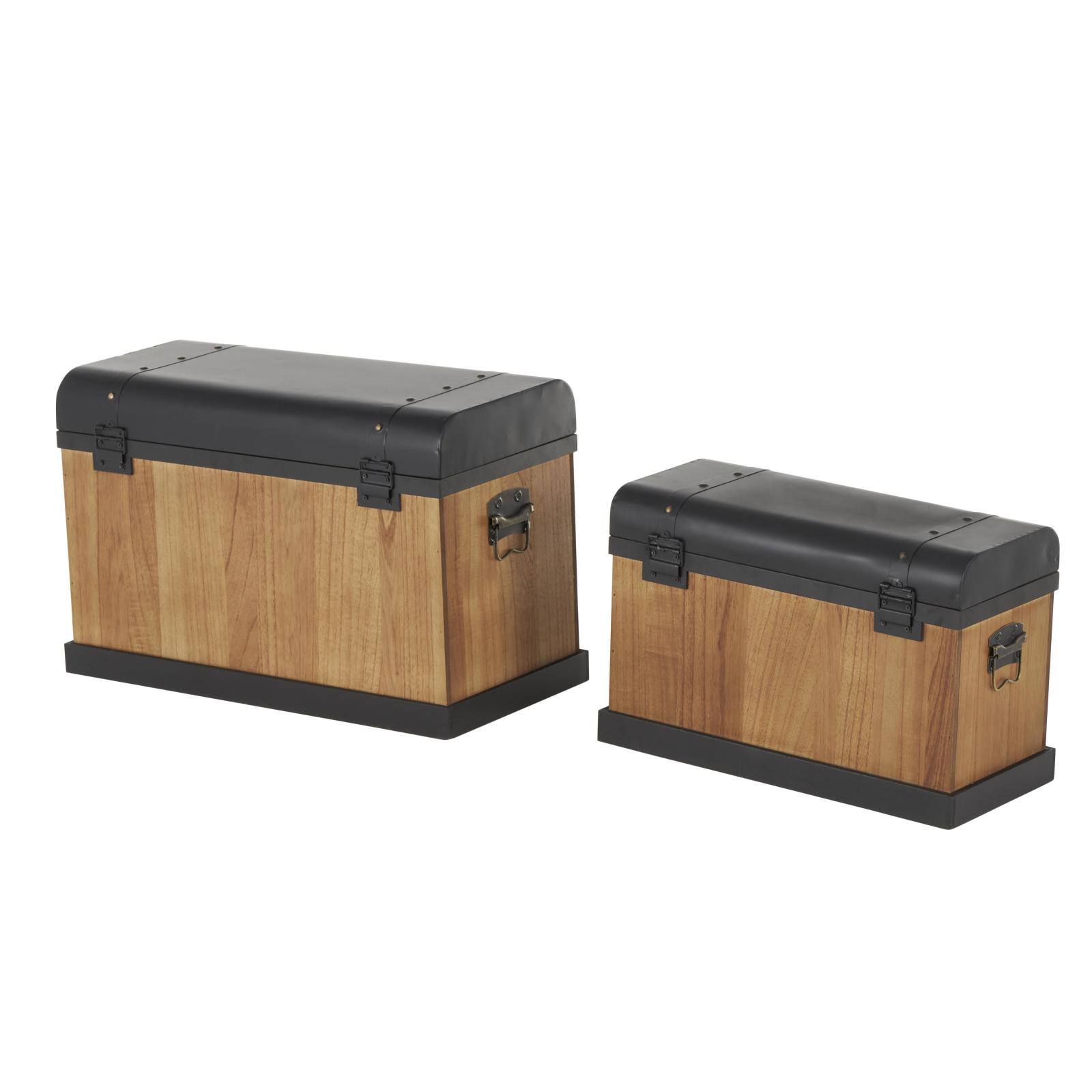 Brown & Black Decorative Trunk Set