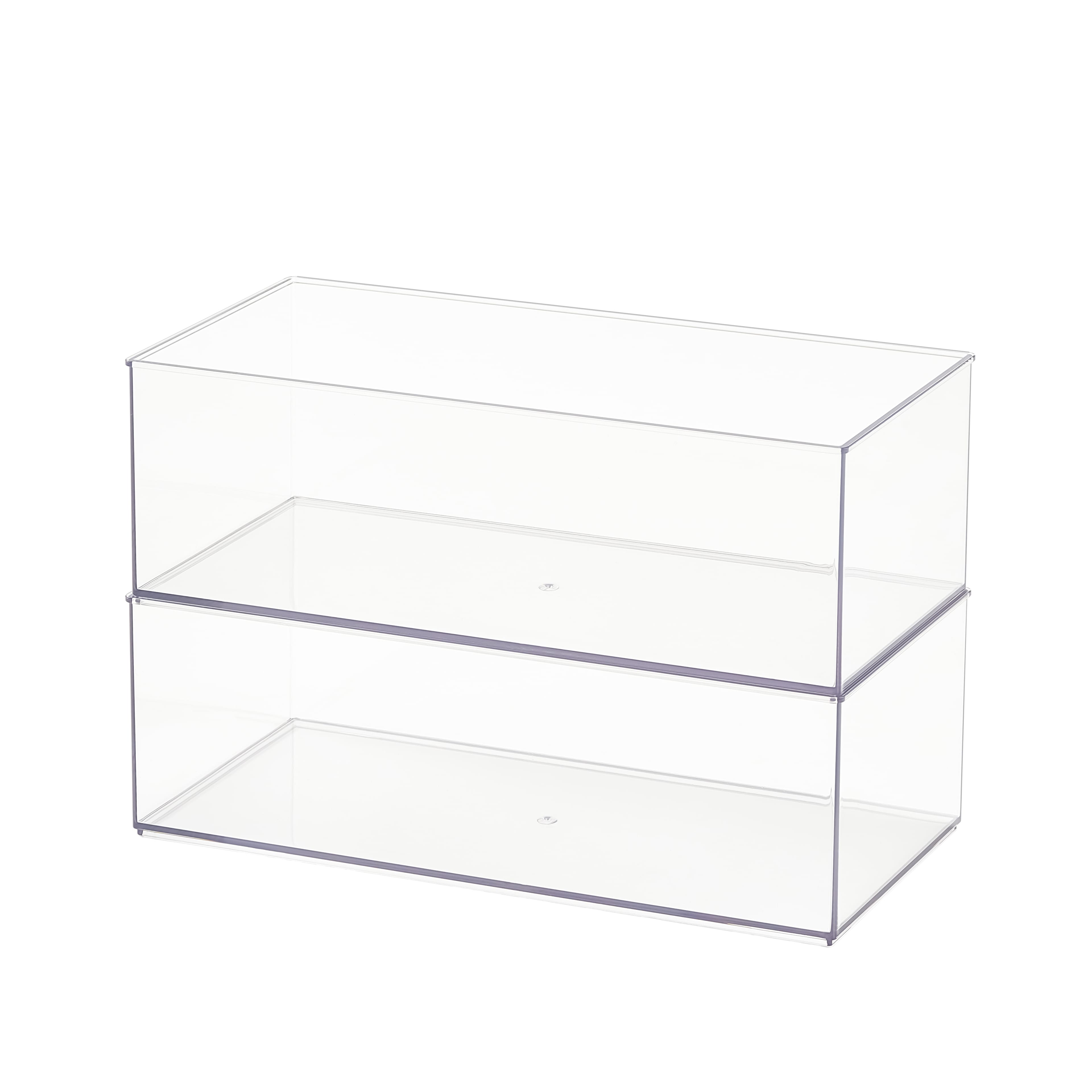 12&#x22; x 6&#x22; Clear Stacking Storage Bin by Simply Tidy&#x2122;