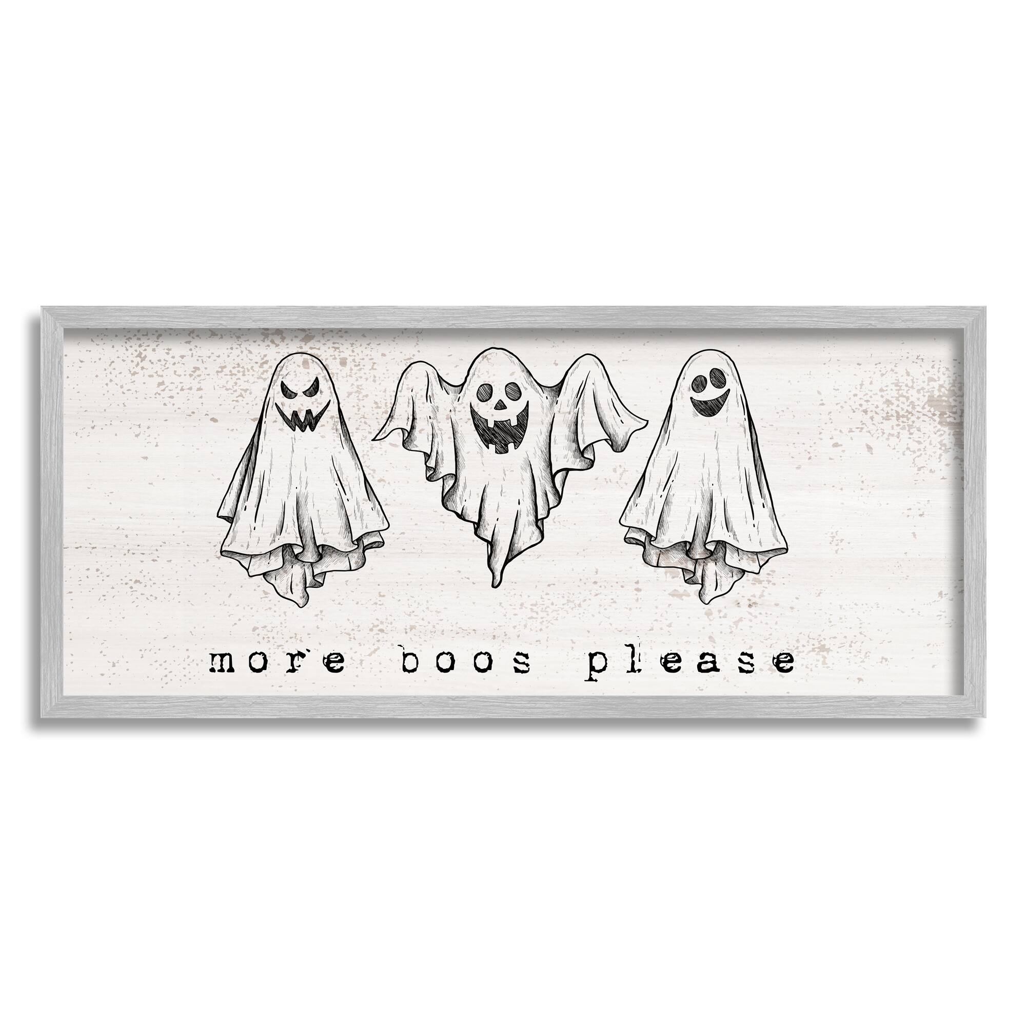 Stupell Industries More Boos Please Scary Ghosts Framed Giclee Art