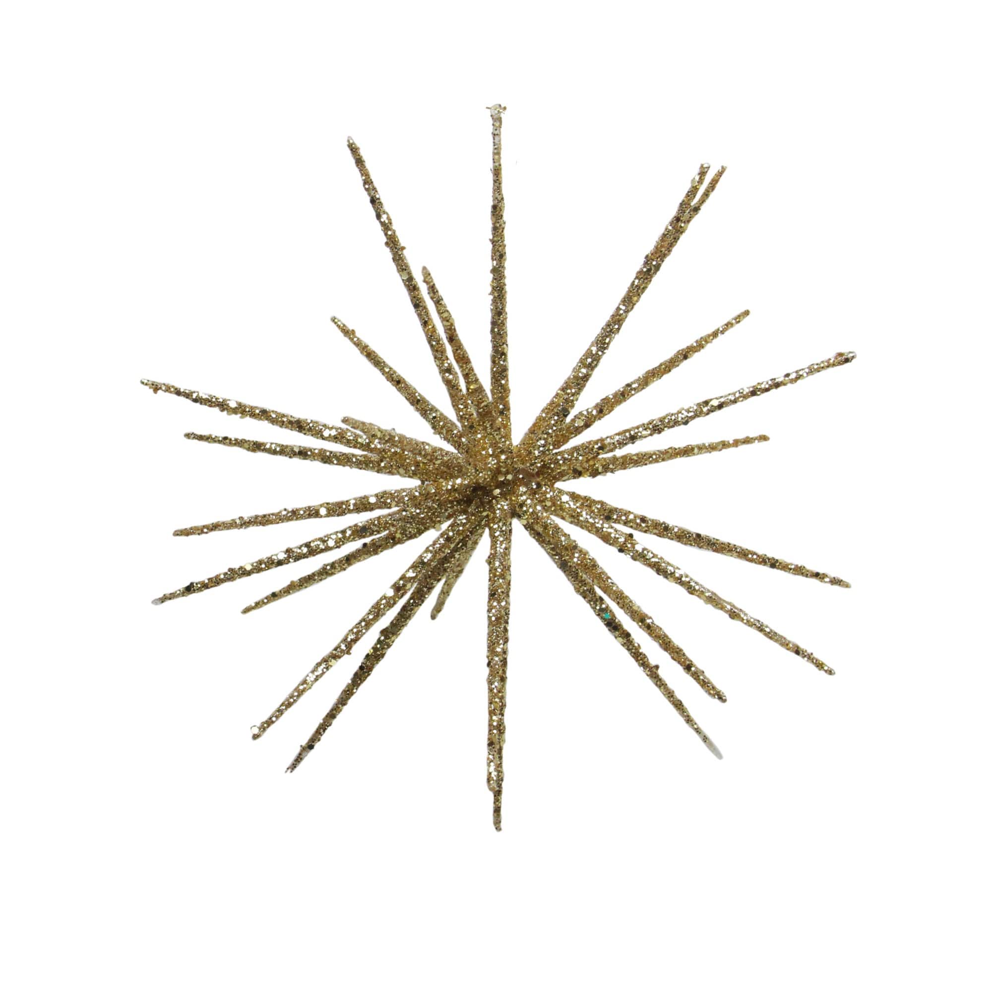 12" Shimmering Gold Glitter Starburst Christmas Ornament